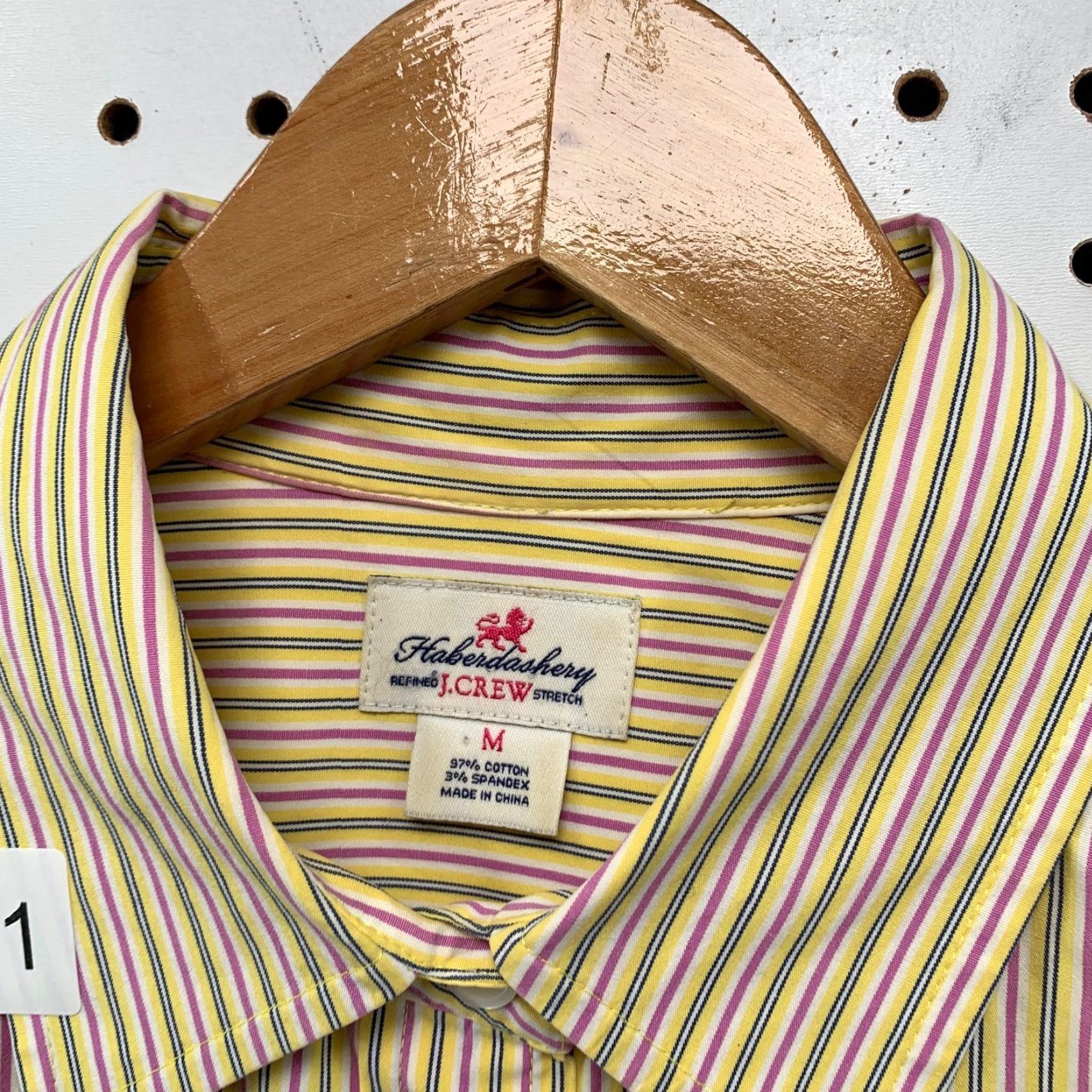 J.Crew J Crew Button Down Shirt Womens Medium Yellow Purple Striped Haberdashery Size M / US 6-8 / IT 42-44 - 5 Thumbnail