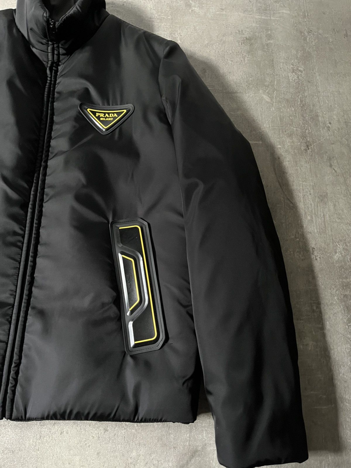 Prada Prada Re-Nylon padded bomber jacket black yellow Size US M / EU 48-50 / 2 - 3 Thumbnail
