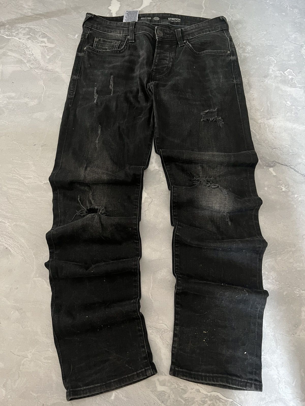 Japanese Brand Rare Avant Garde Slim Faded Jeans / Japanese Grunge Vibe 90 Size US 31 - 2 Thumbnail