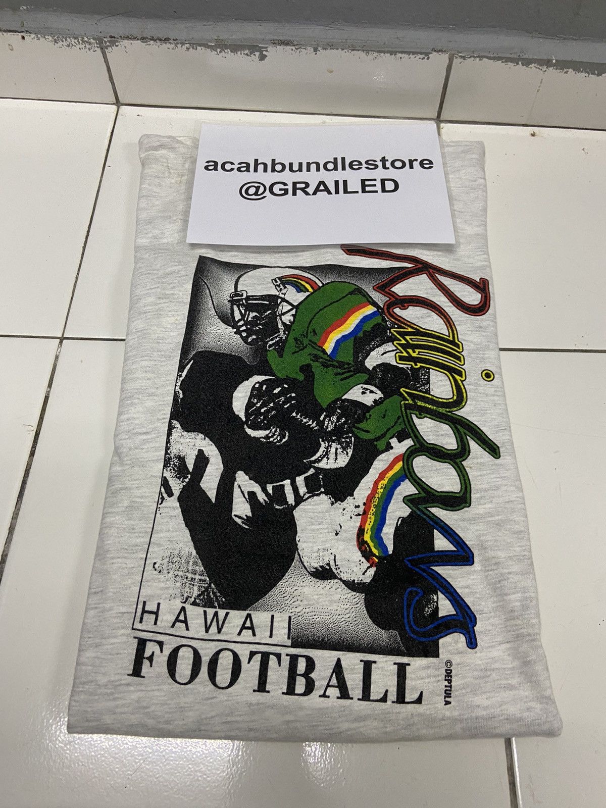 NFL VINTAGE RAINBOW HAWAII FOOTBALL DEPTULA TEE SHIRT Size US XL / EU 56 / 4 - 19 Thumbnail