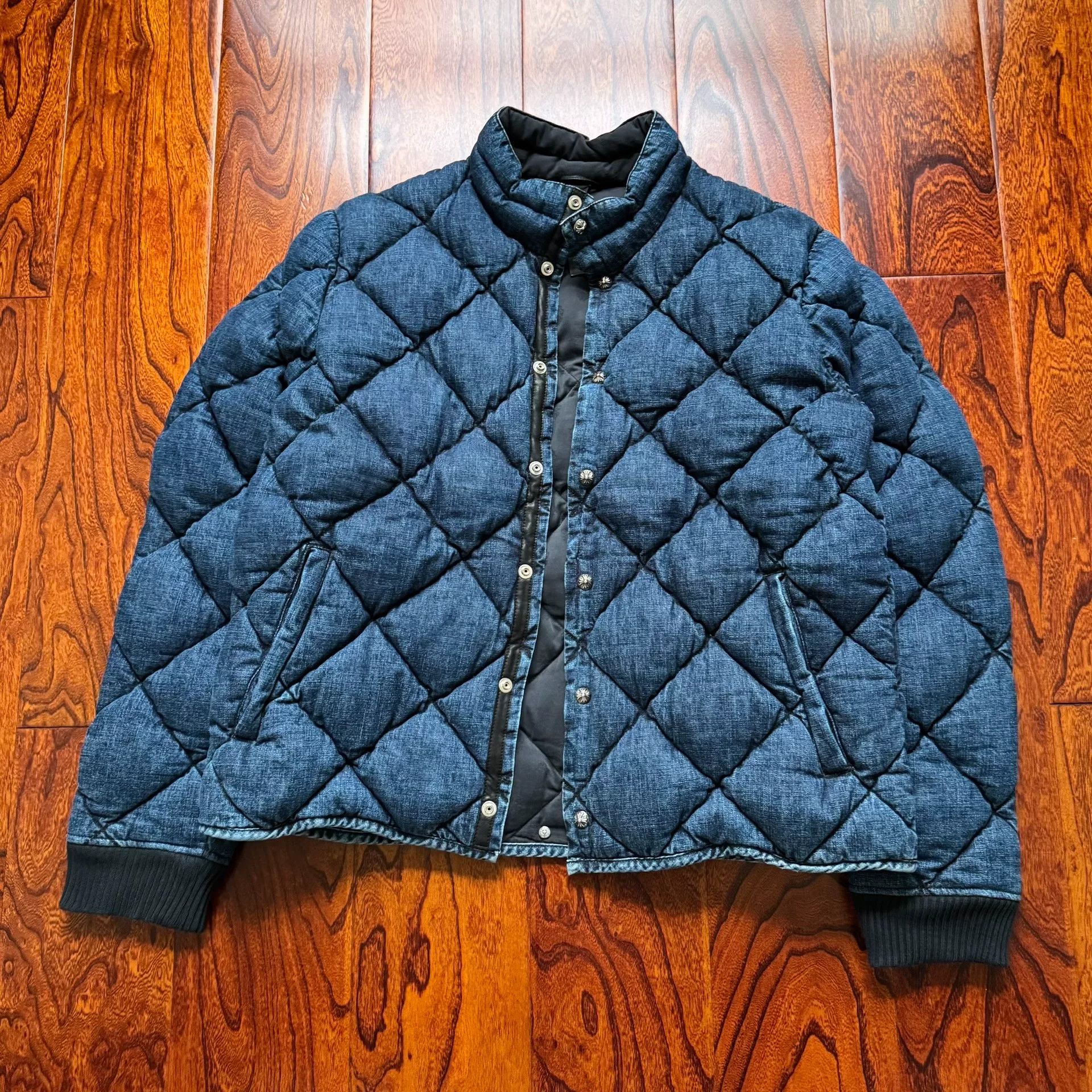 Chrome Hearts blue quilted denim puffer jacket Size US M / EU 48-50 / 2 - 1 Thumbnail