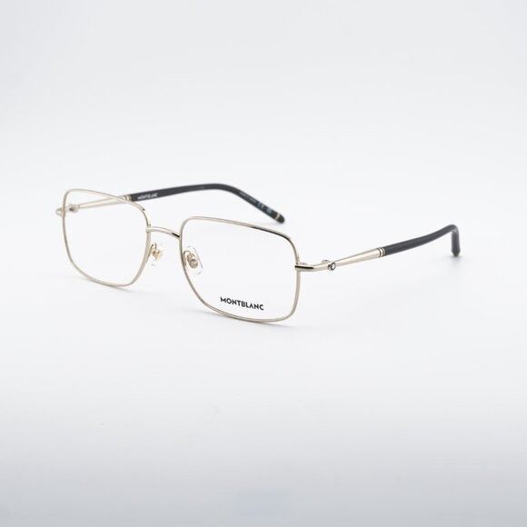 Montblanc Montblanc MB0072O 003 Eyeglasses Gold/Black 57mm Rectangle Size ONE SIZE - 1 Thumbnail