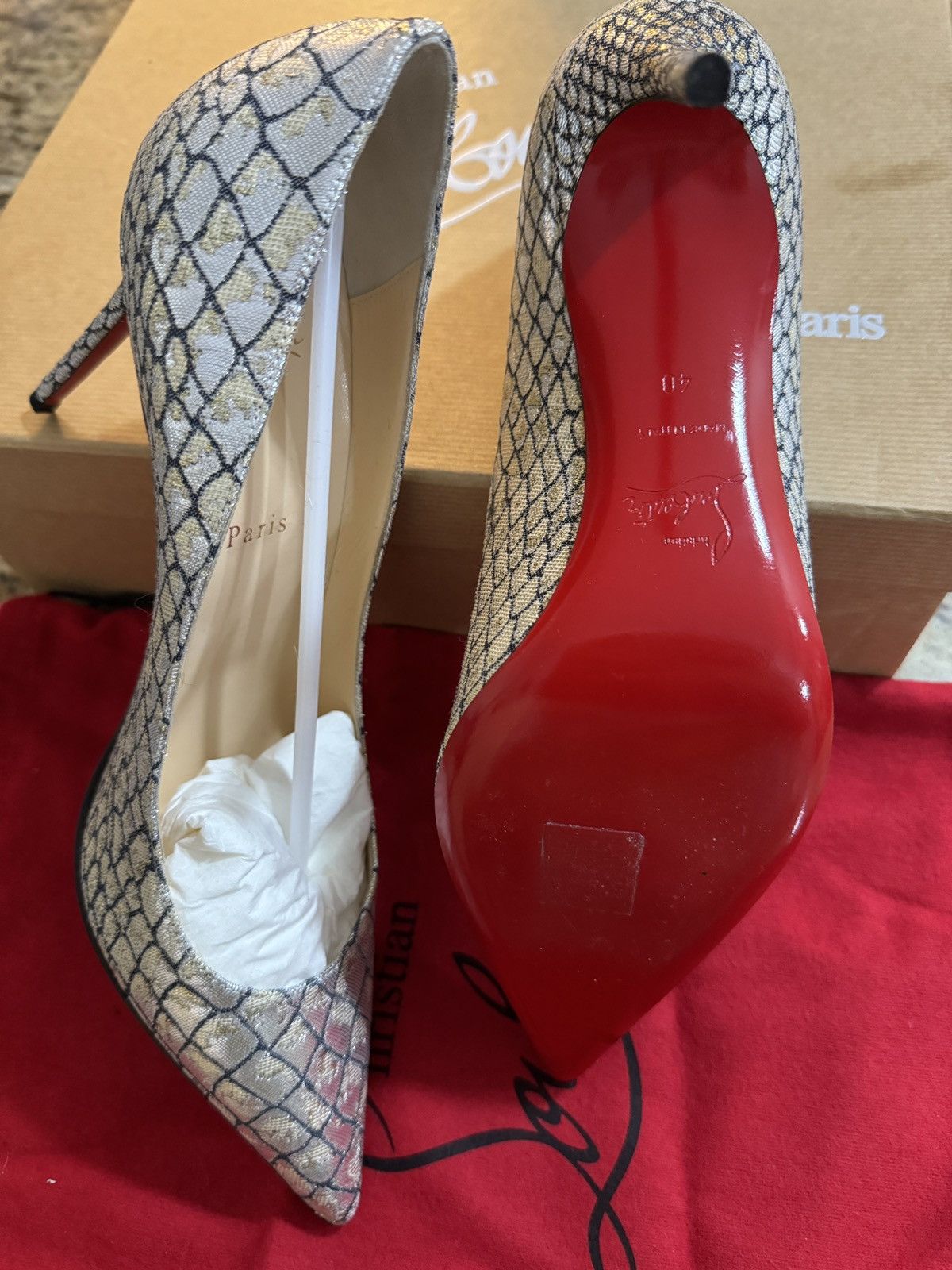 Christian Louboutin Christian Louboutin Decollete 554 85 Lurex Kaa - Size 40 Size US 9 / IT 39 - 6 Thumbnail