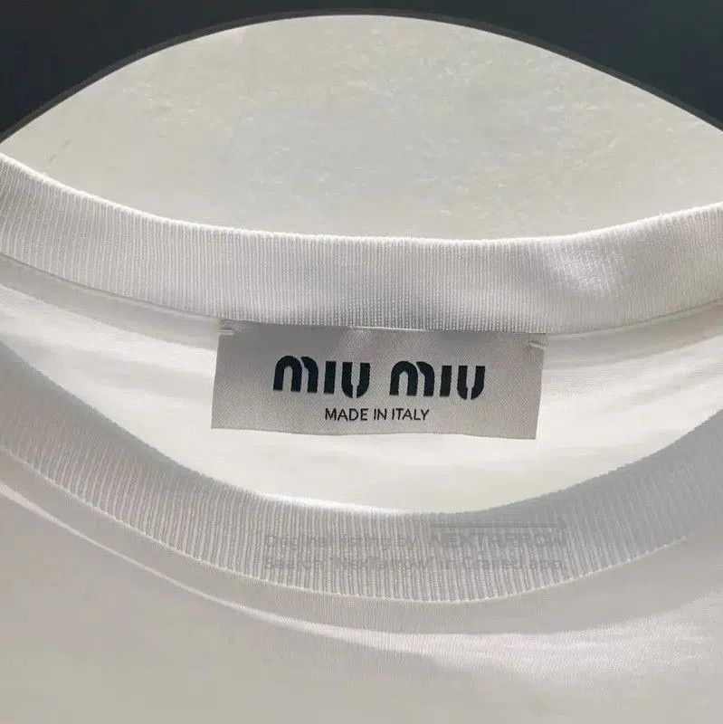 Miu Miu Miu Miu White Cotton Women's T-Shirt . Size XS / US 0-2 / IT 36-38 - 2 Thumbnail