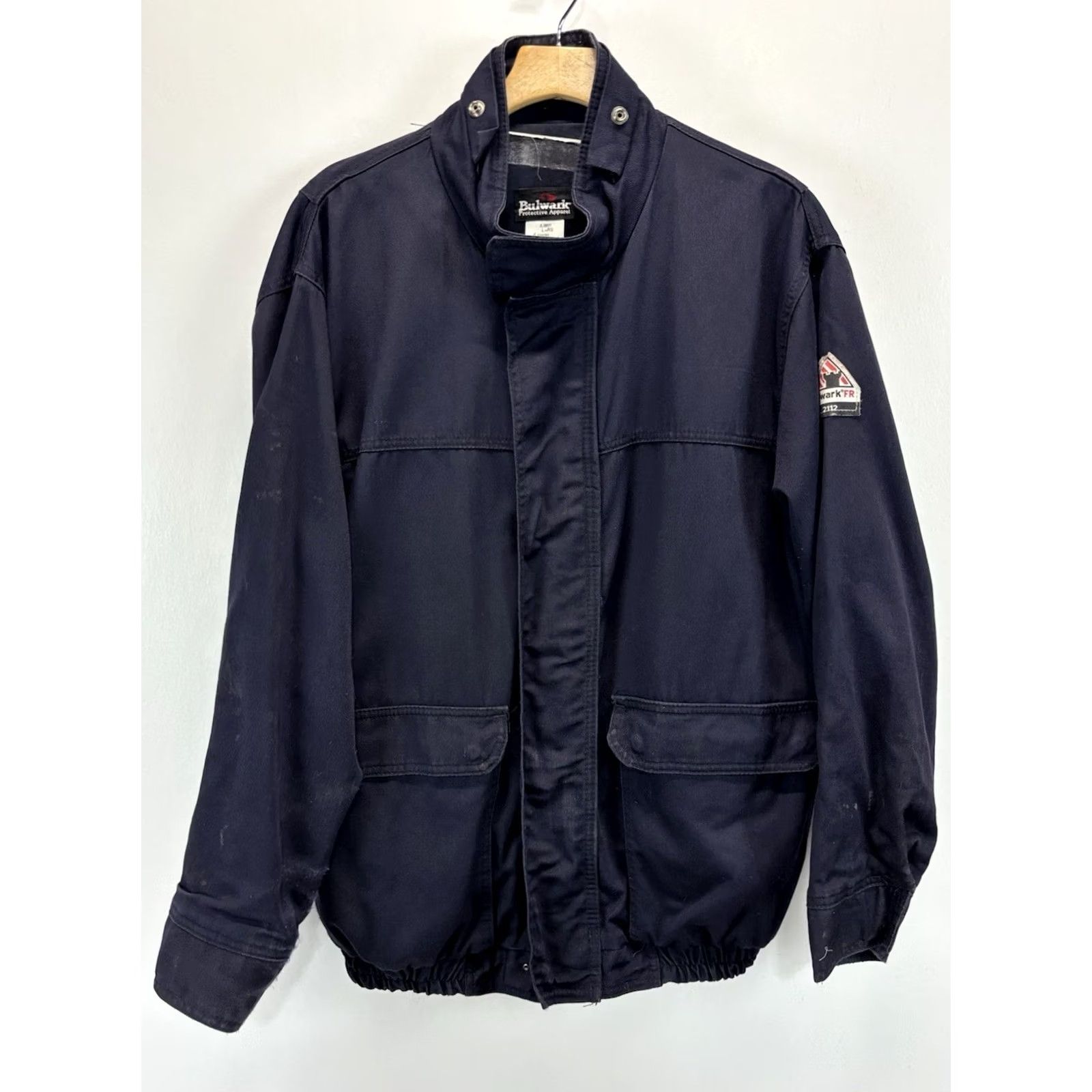 Vintage VINTAGE Bulwark Jacket Mens L Blue Heavy Winter Coat Workwear Flame Resistant Long Sleeve | FR Cotton Blends Medium Length Man Size US L / EU 52-54 / 3 - 2 Thumbnail