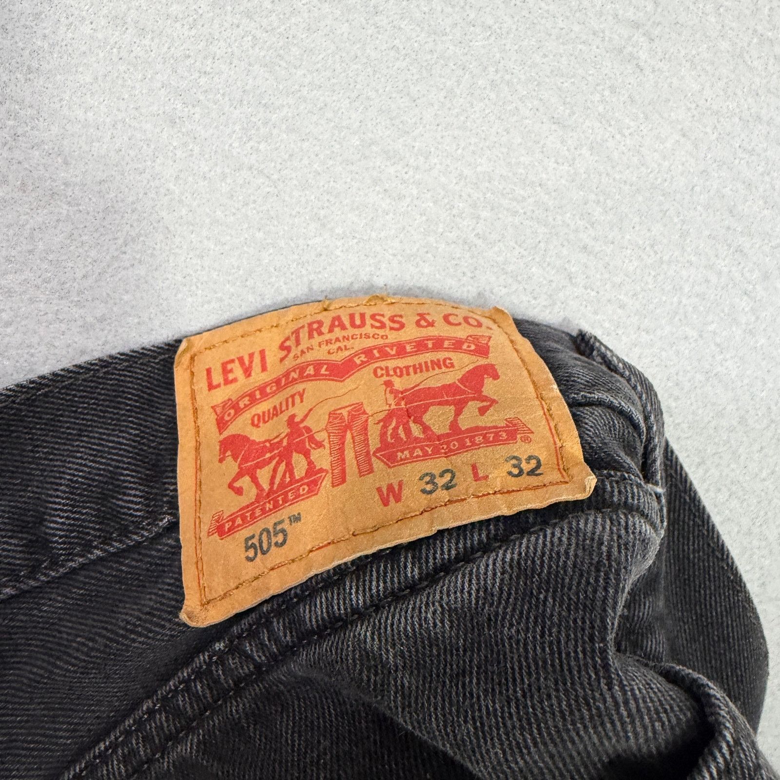 Levi's Levis 505 Regular Fit Jeans Men's 32x32 Black Zip Western Size US 32 / EU 48 - 6 Thumbnail