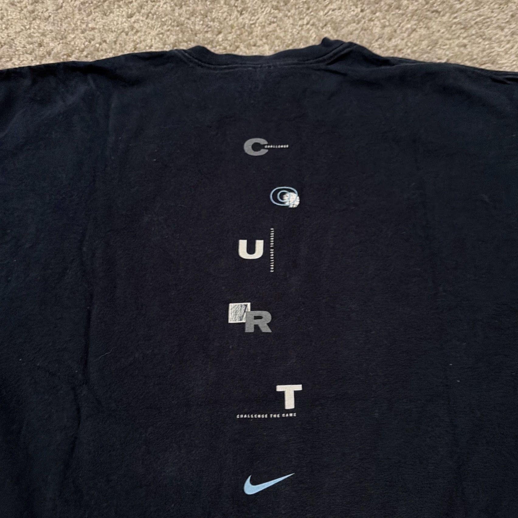 Nike VINTAGE Nike Court Tennis Athletics Black T-Shirt XL USA Mens XL Black USA 90s Size US XL / EU 56 / 4 - 4 Thumbnail