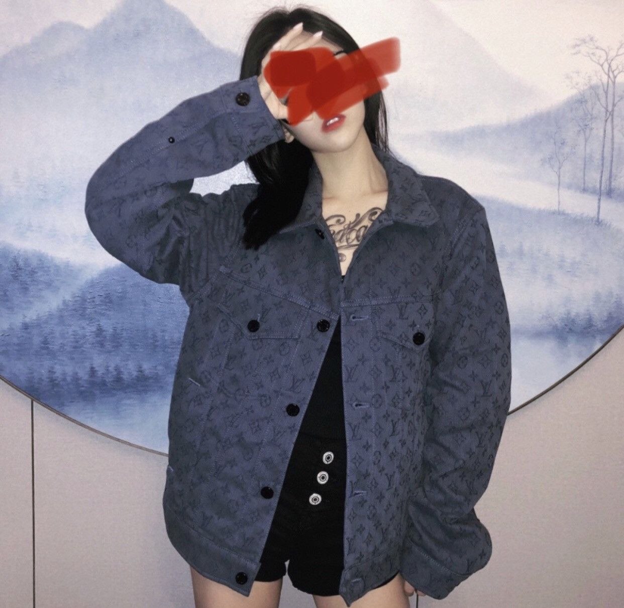Louis Vuitton Louis Vuitton LV blue floral print denim jacket2412- Size M / US 6-8 / IT 42-44 - 3 Thumbnail