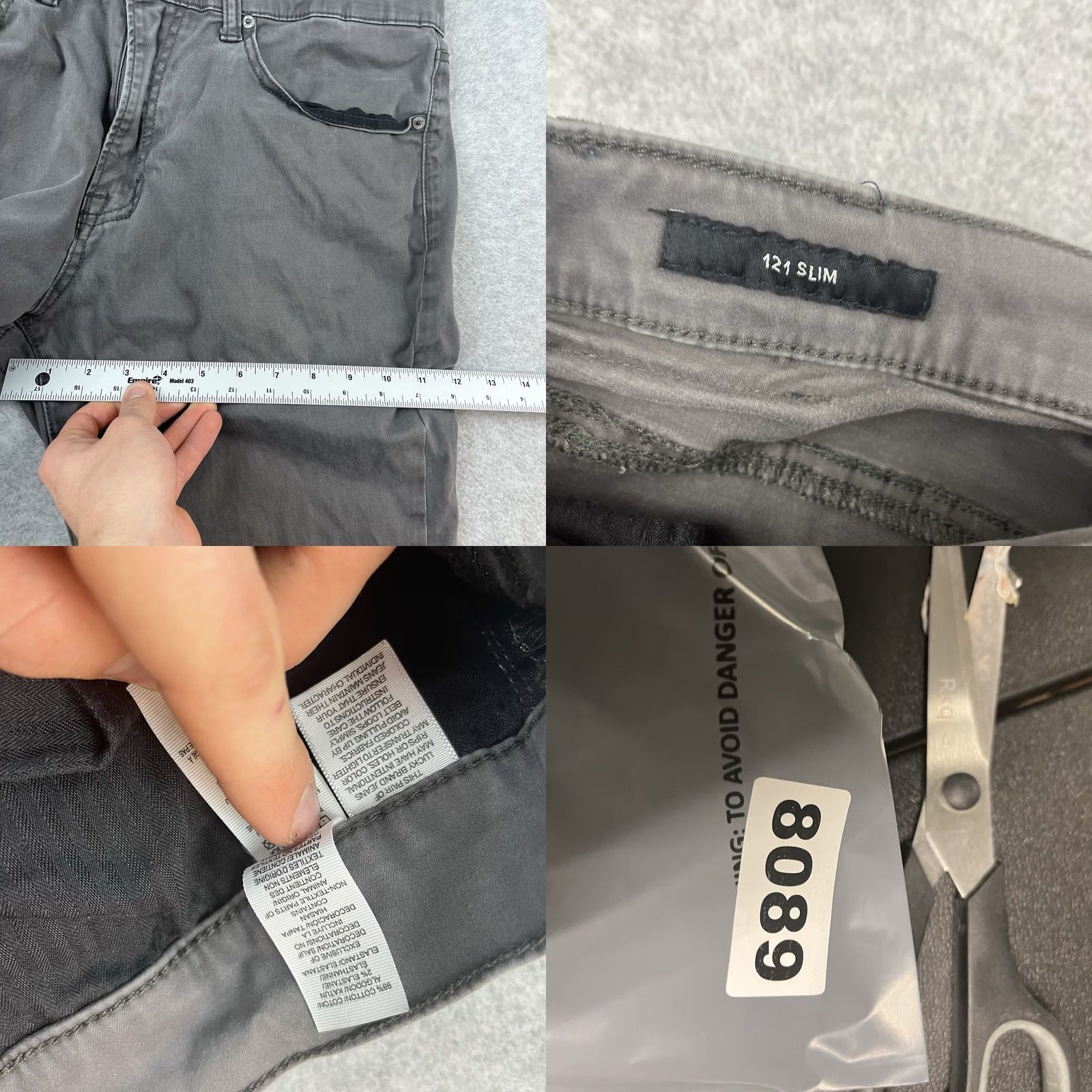 Lucky Brand Lucky Brand Pants Mens Slim Fit 34x30 Gray Cotton Blend Casual Workwear Size US 34 / EU 50 - 9 Thumbnail
