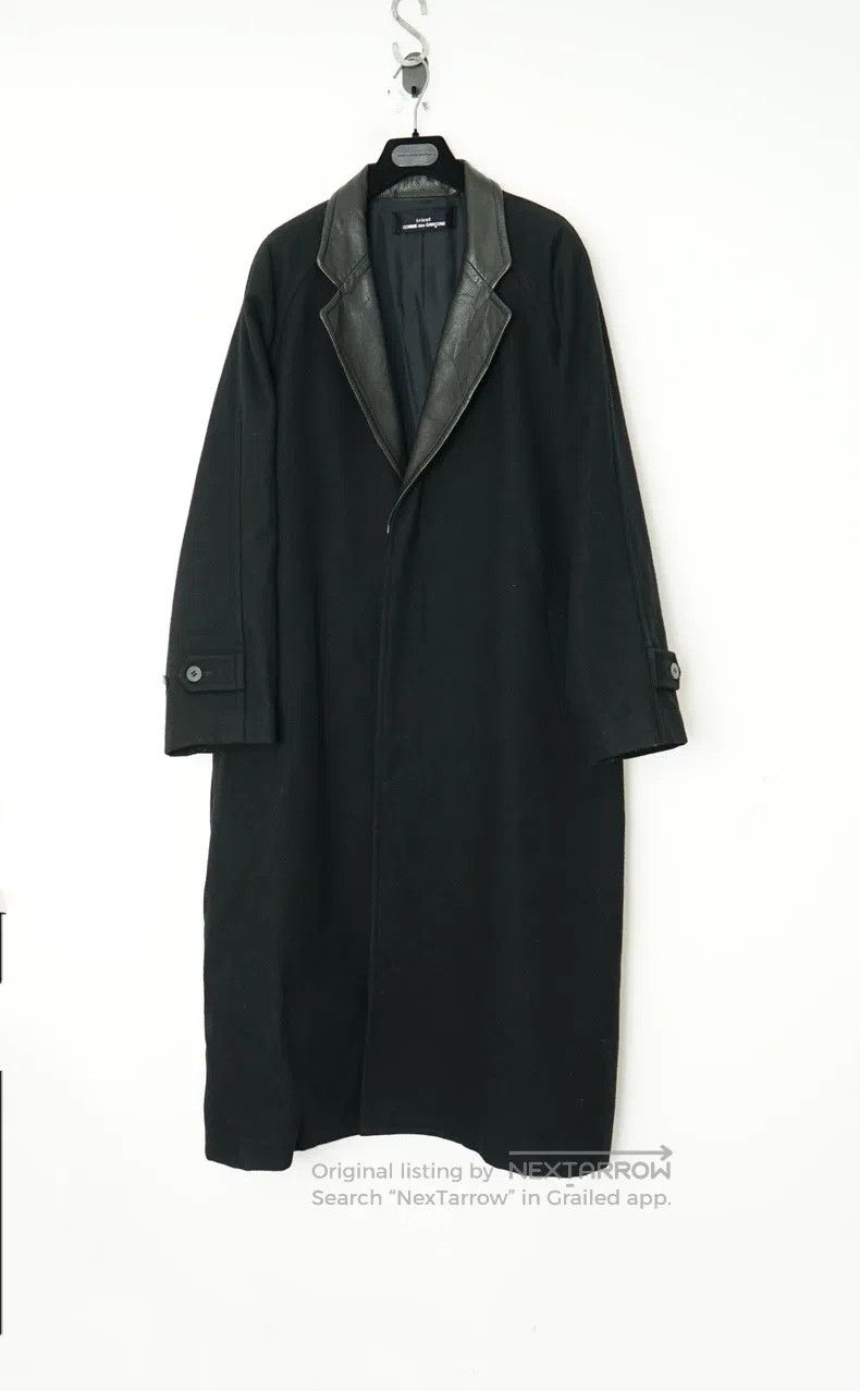 Comme des Garcons Comme Des Garcons Leather Patchwork Collar Mid-Length Wool Size S / US 4 / IT 40 - 1 Thumbnail