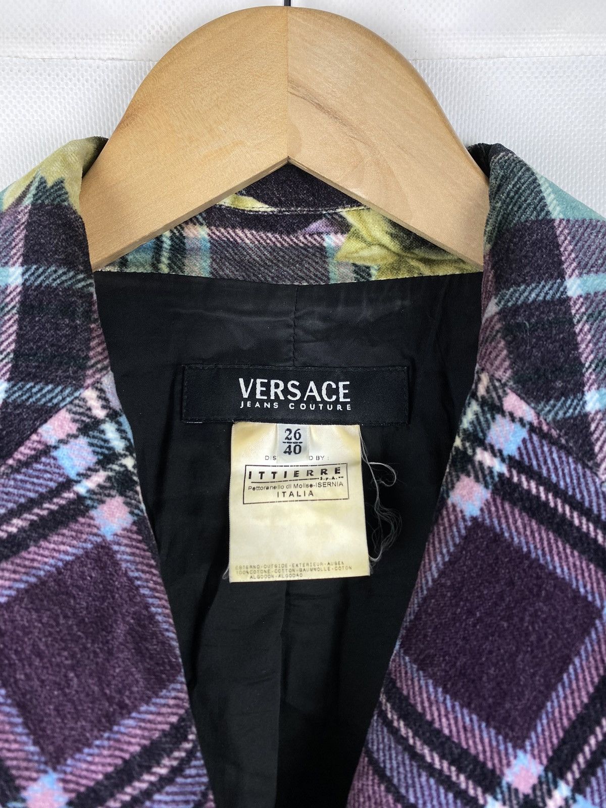 Versace Jeans Couture × Vintage Versace Jeans Couture floral pattern checked blazer jacket Size S / US 4 / IT 40 - 10 Thumbnail