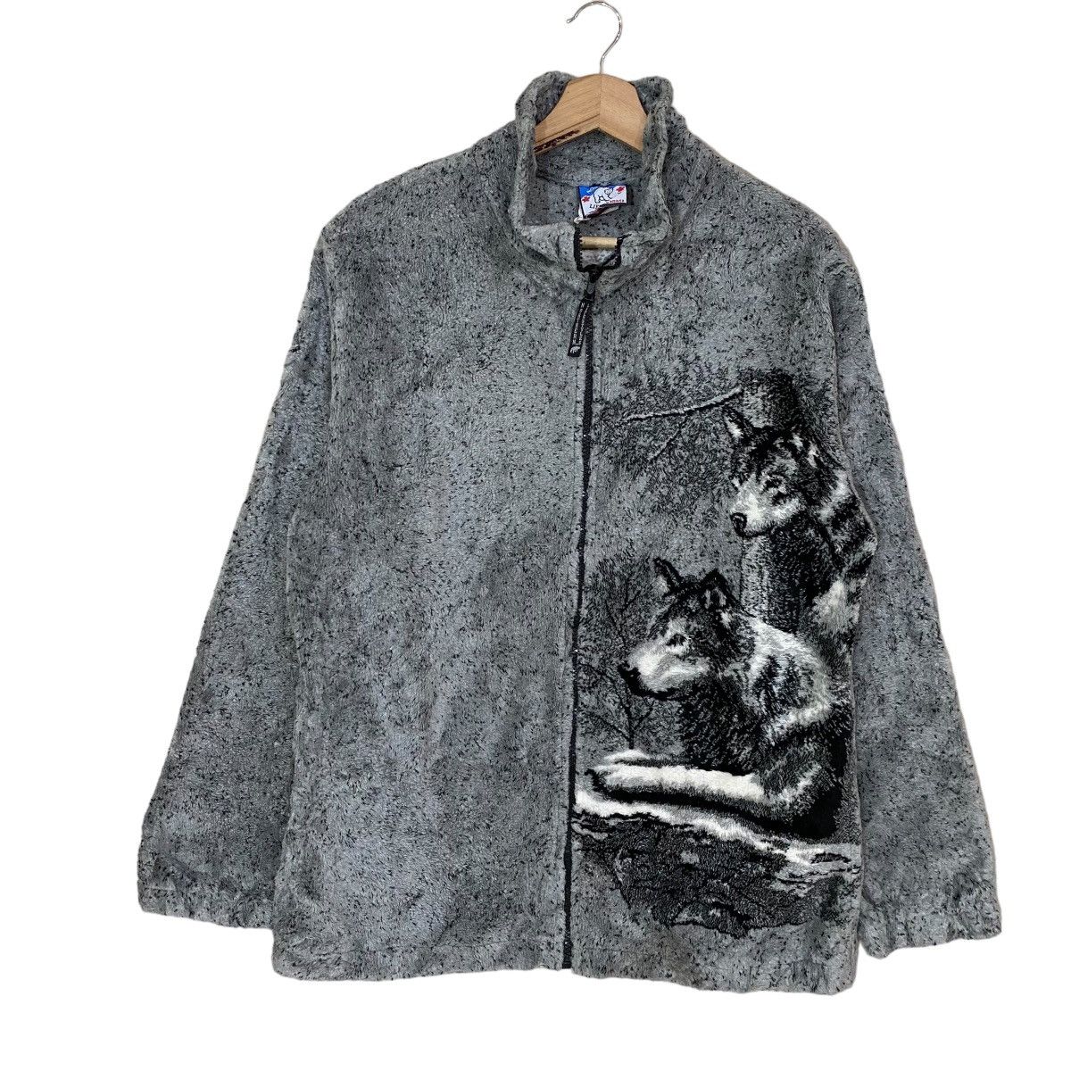 Retrofit 🌟VTG BIG WOLF RETRO OVERPRINT SHERPA ZIPPER JACKET Size US S / EU 44-46 / 1 - 3 Thumbnail