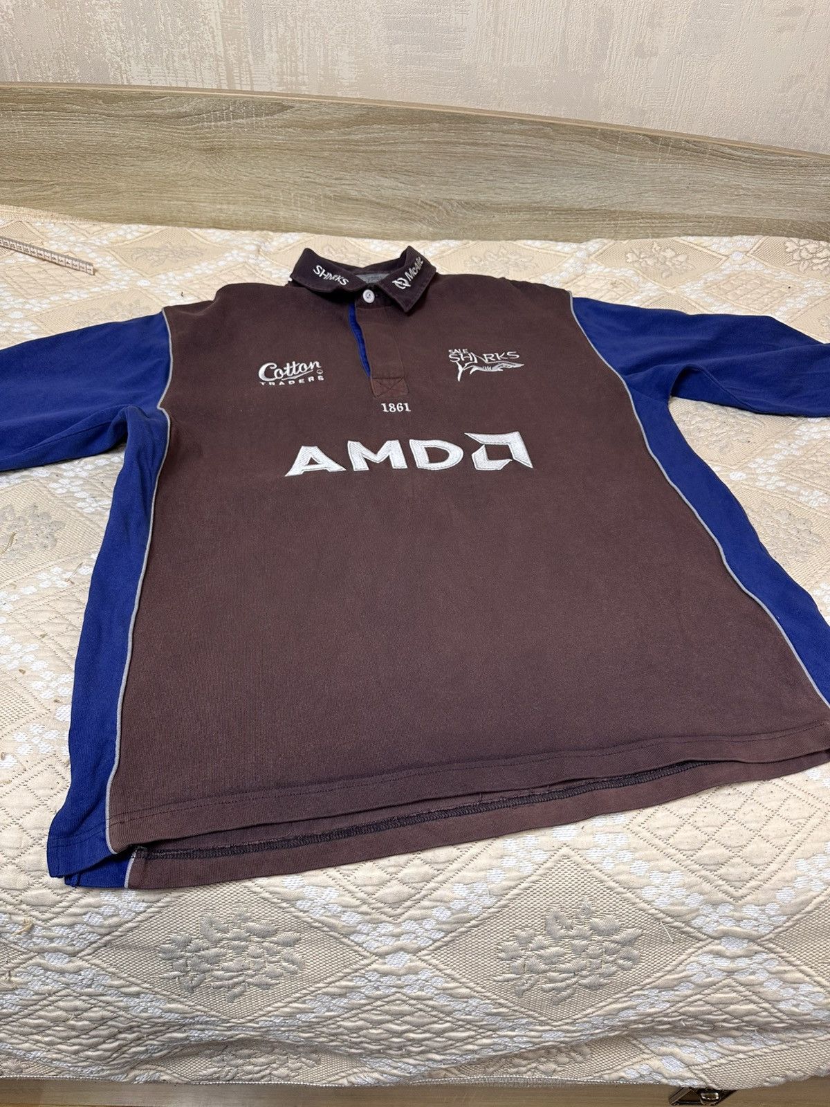 Cotton Traders 🔥 Sale Sharks Rugby Shirt Cotton Traders 2005/06 Long Sleeve Size US XL / EU 56 / 4 - 8 Thumbnail