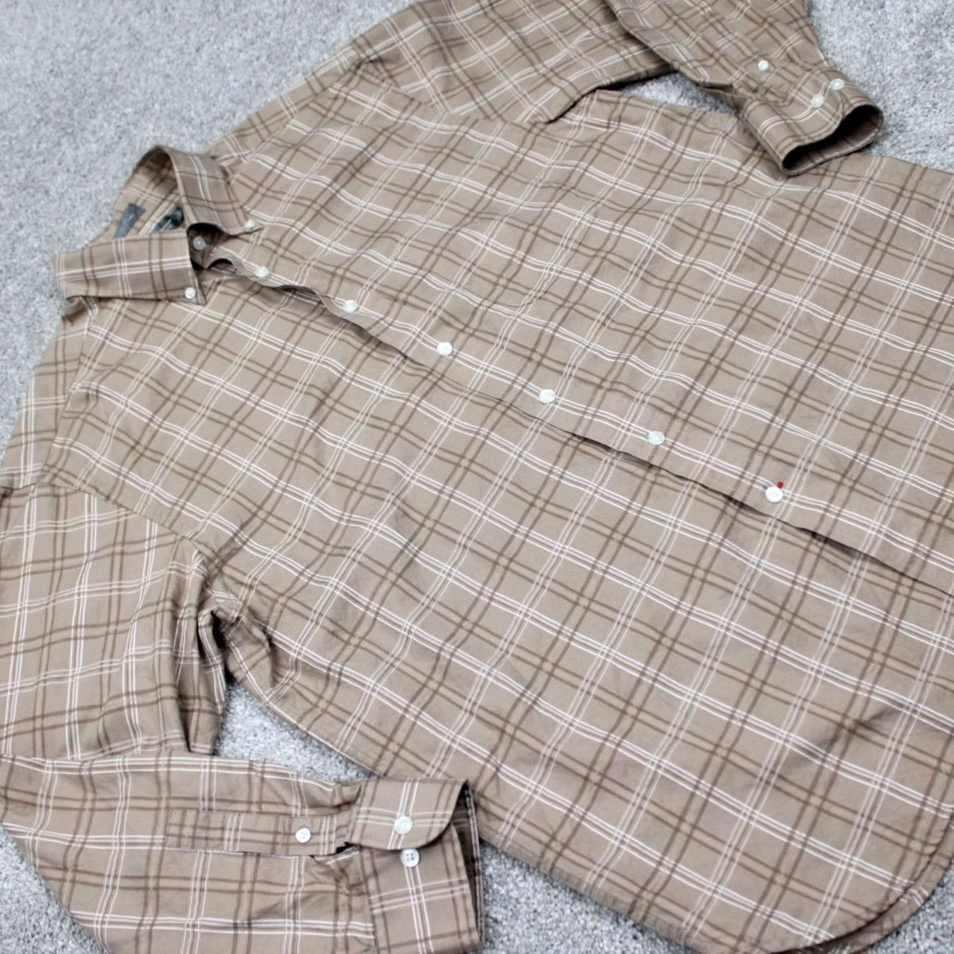 Cremieux Daniel Cremieux Signature Collection Shirt Mens Large Brown Cotton L/S Button-Up Size US L / EU 52-54 / 3 - 7 Thumbnail