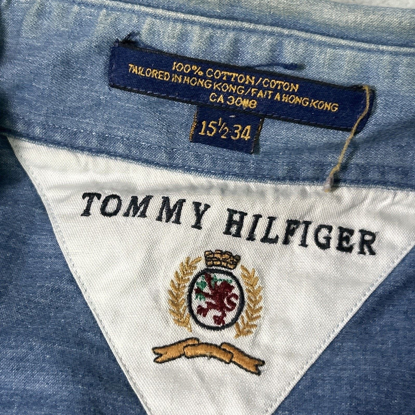 Tommy Hilfiger Tommy Hilfiger Denim Button Up Shirt Large 15.5 34 Cotton Size US L / EU 52-54 / 3 - 6 Thumbnail