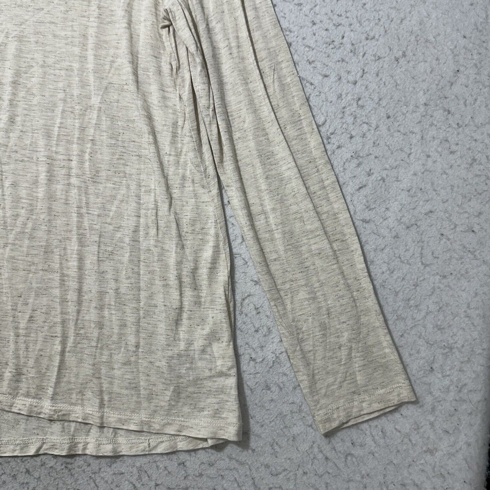 Old Navy Old Navy Medium Relaxed Lace-Up-Yoke Sparkle-Knit Top Beige Size M / US 6-8 / IT 42-44 - 5 Thumbnail