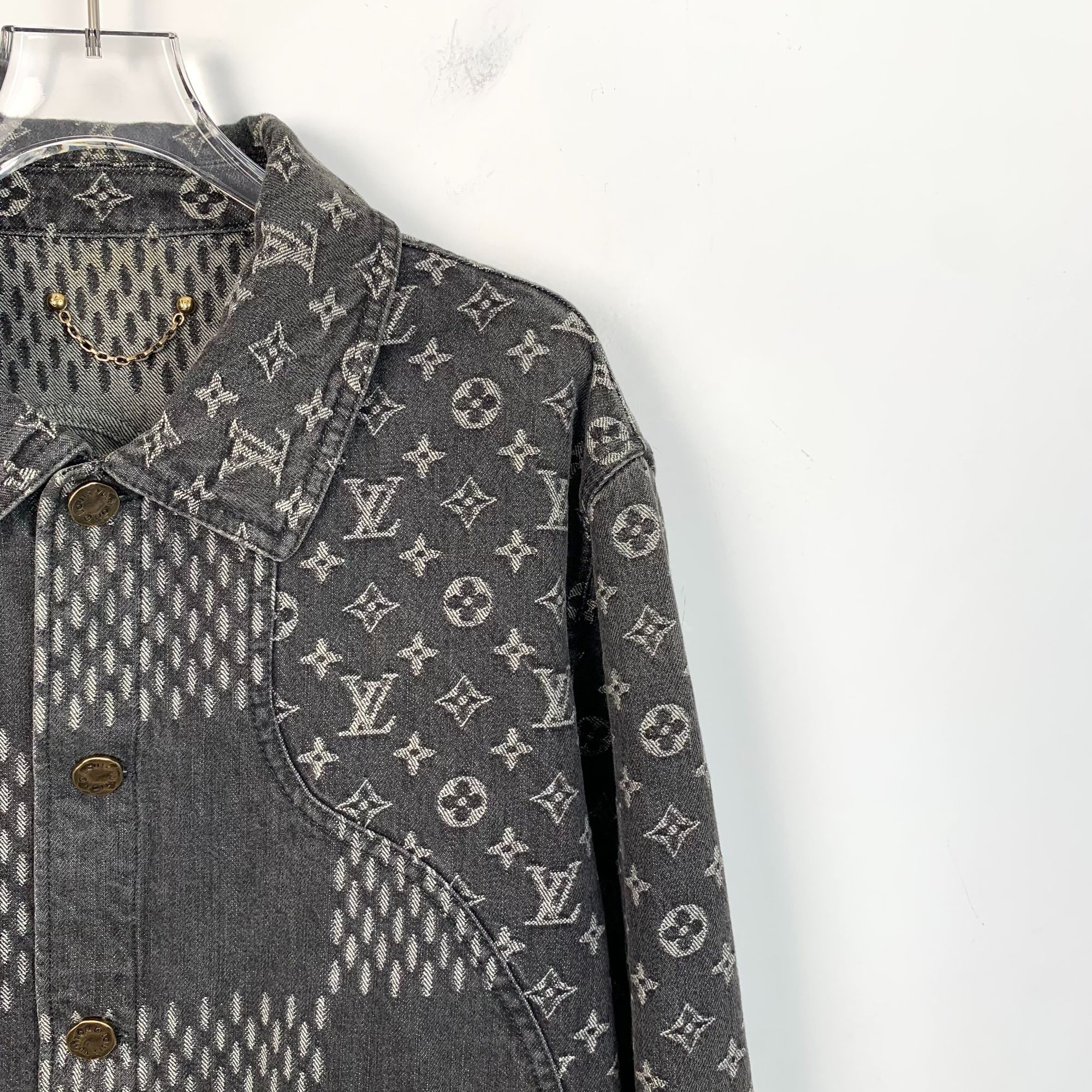 Louis Vuitton Louis Vuitton Monogram Denim Jacket Black & Grey Cotton Butt Size US M / EU 48-50 / 2 - 3 Thumbnail