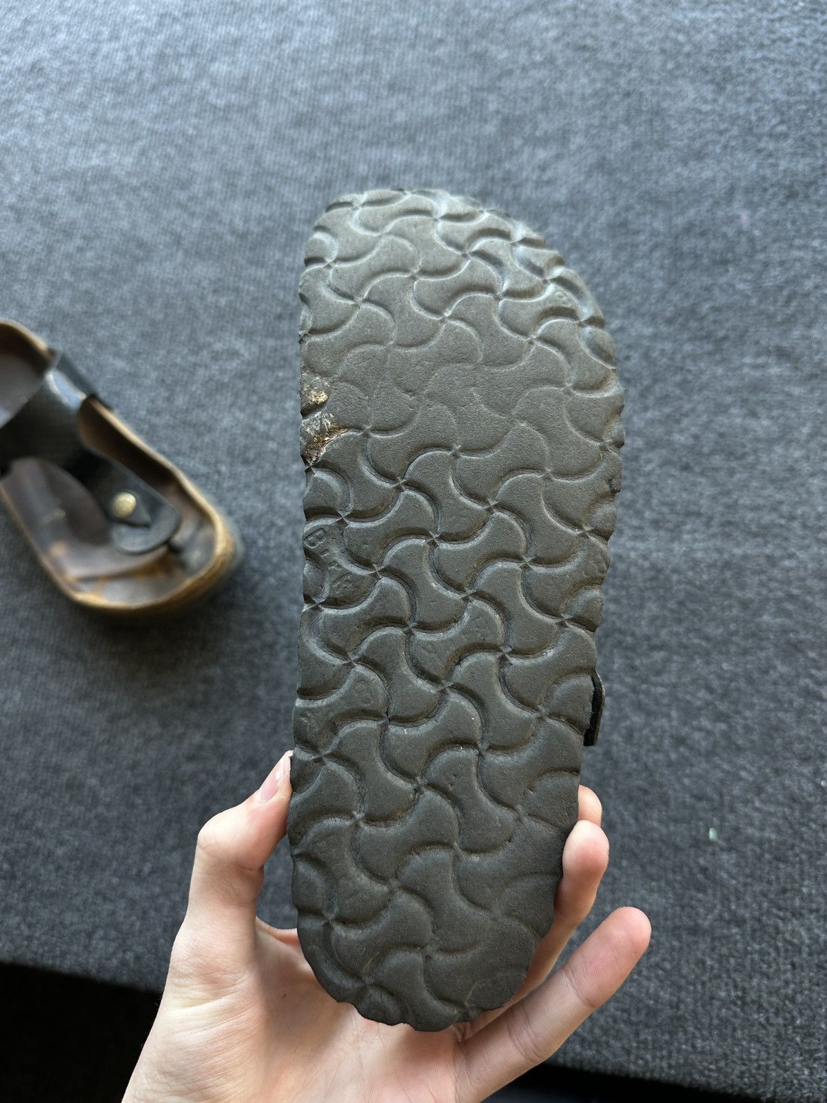 Birkenstock 🚨Vintage Birkenstock 38 black gold Luxe Sandals rare slides Size US 8 / IT 38 - 14 Thumbnail