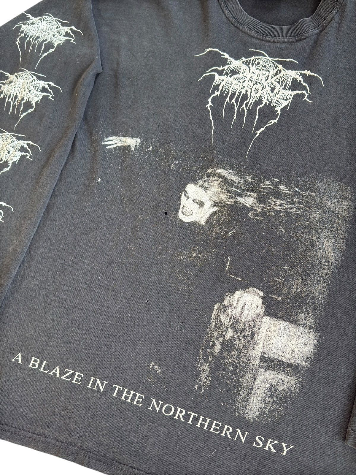 Band Tees RARE Vintage 1998 DARKTHRONE Blaze In The Northern Sky Shirt Size US XL / EU 56 / 4 - 7 Thumbnail