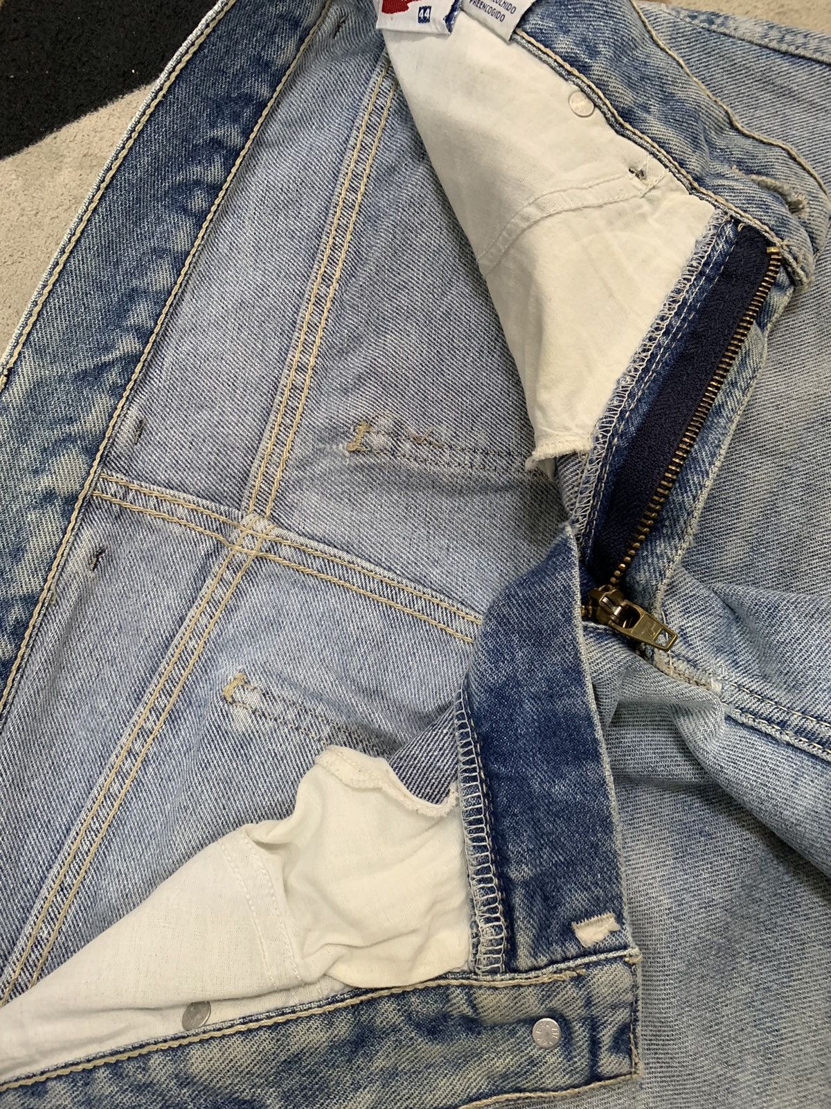 JNCO Vintage Japanese Brand Pool Blue Wash Baggy Distressed Jeans Size US 32 / EU 48 - 19 Thumbnail