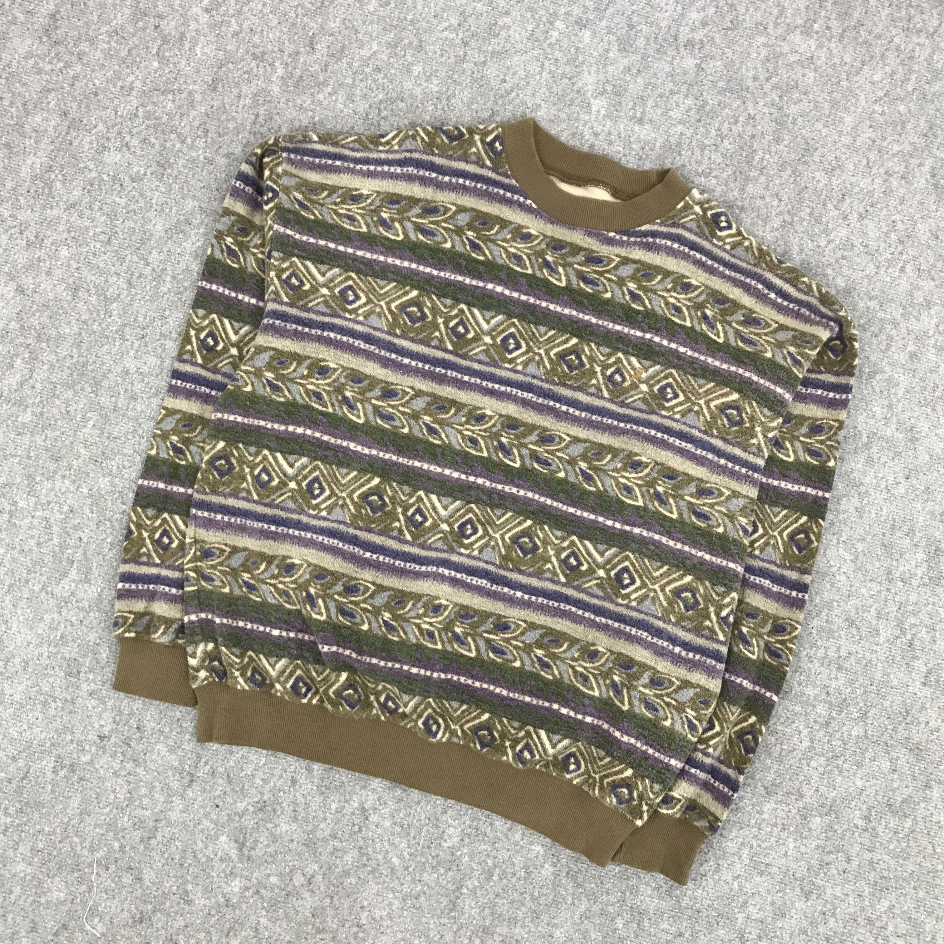 Japanese Brand × Vintage POLO COUNTRY STRIPED NAVAJO DESIGN SWEATSHIRT Size US M / EU 48-50 / 2 - 3 Thumbnail