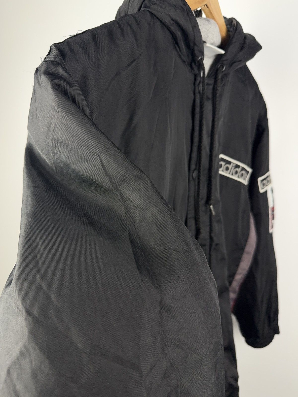 Adidas Vintage Retro 90s Nylon jacket zip hood Size US S / EU 44-46 / 1 - 5 Thumbnail