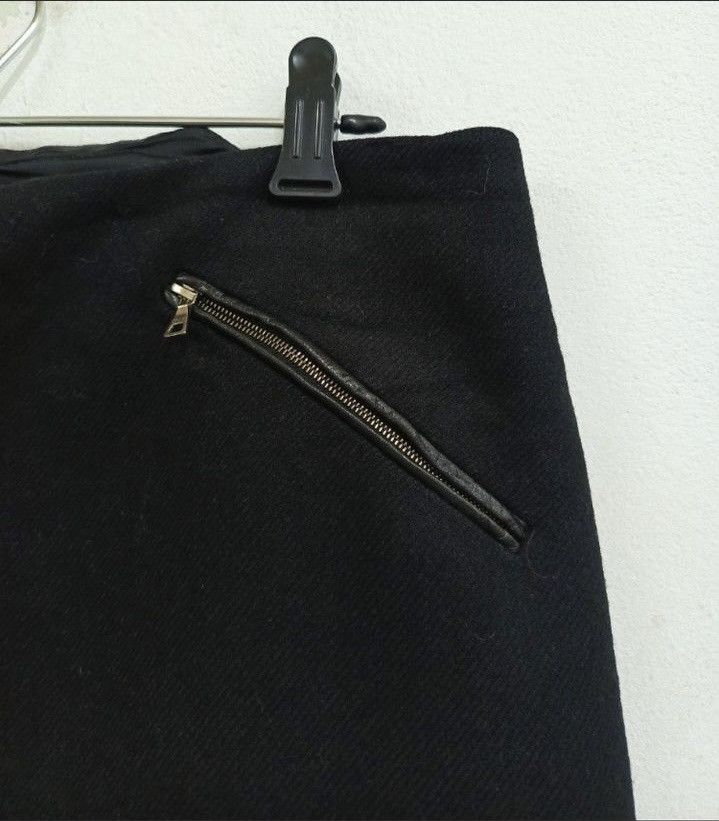 Prada Prada Straight Midi Wool Skirt with Leather Trim Black Size 32" / US 10 / IT 46 - 5 Thumbnail