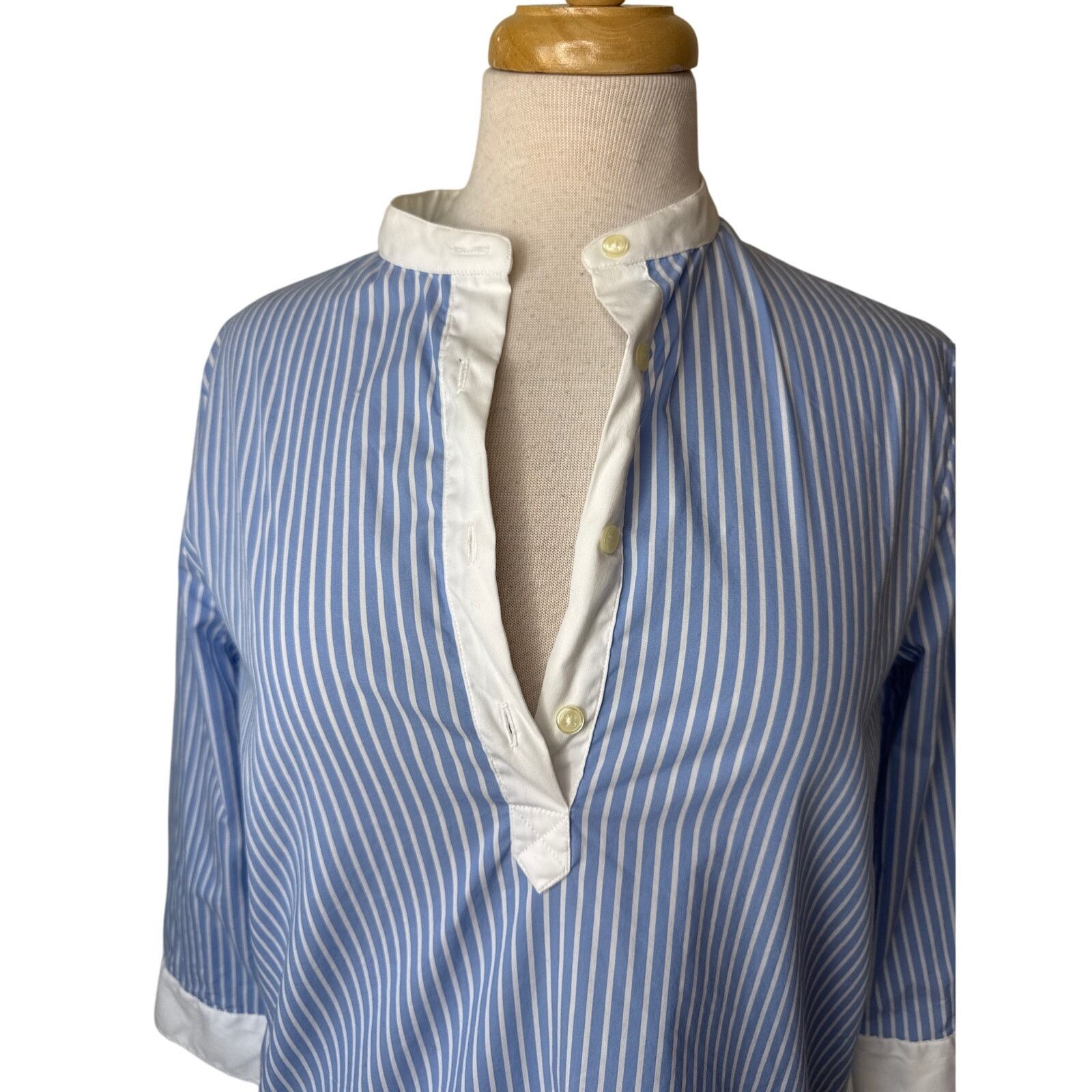 Other TUCKERNUCK The Shirt by Rochelle Behrens Blue White Blouse M Size M / US 6-8 / IT 42-44 - 2 Thumbnail