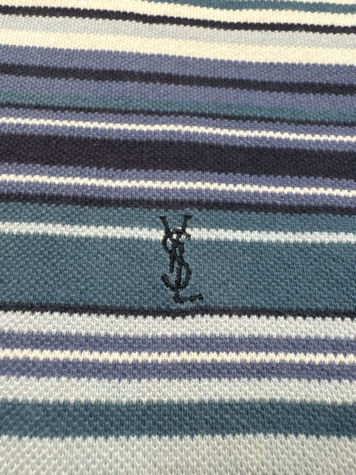 Yves Saint Laurent Vintage Yves Saint Laurent Pour Homme YSL Striped Polo Shirt Size US XL / EU 56 / 4 - 6 Thumbnail