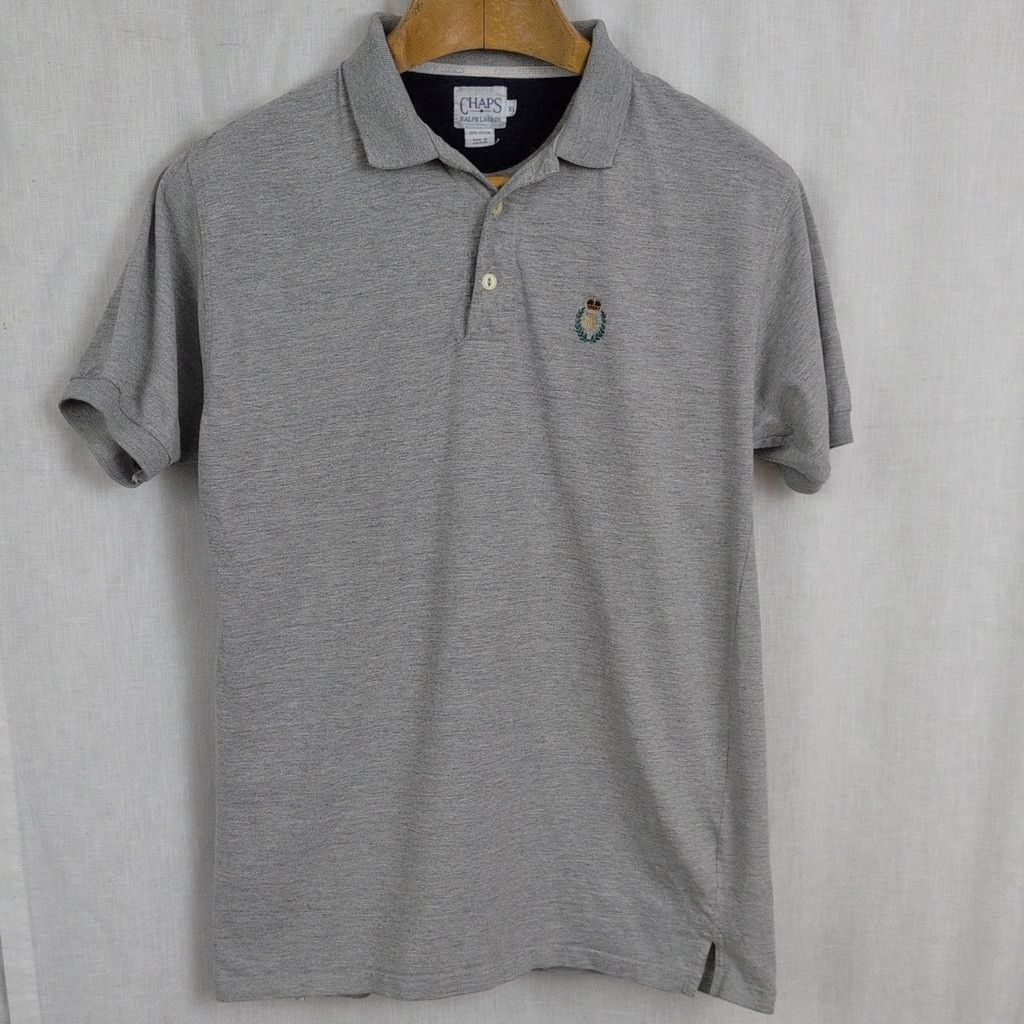 Chaps Ralph Lauren Vintage Ralph Lauren; Chaps Cotton Heather Grey Polo XL Size US XL / EU 56 / 4 - 1 Thumbnail