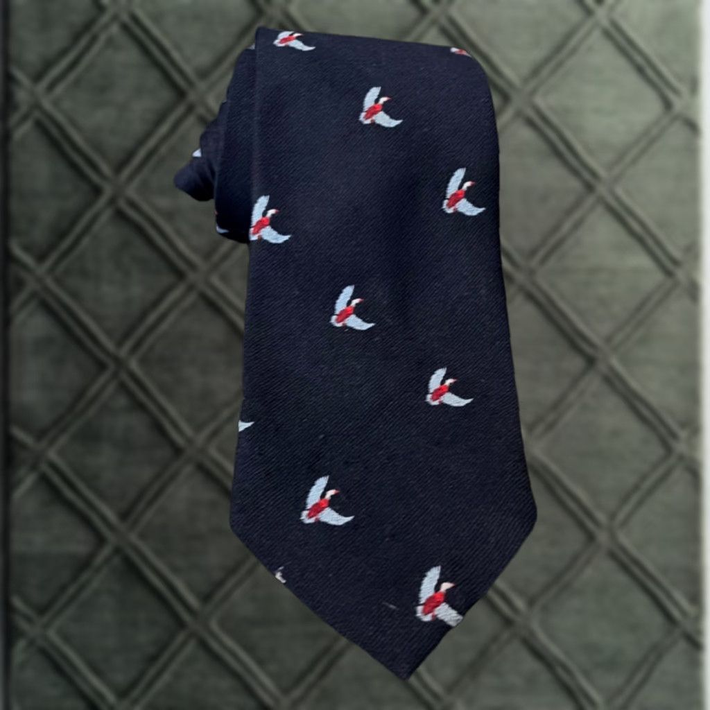 Vintage VINTAGE The Goose & The Gander Tie Navy Blue 1950s Men Adult Neck Tie Easton Missouri Size ONE SIZE - 1 Thumbnail