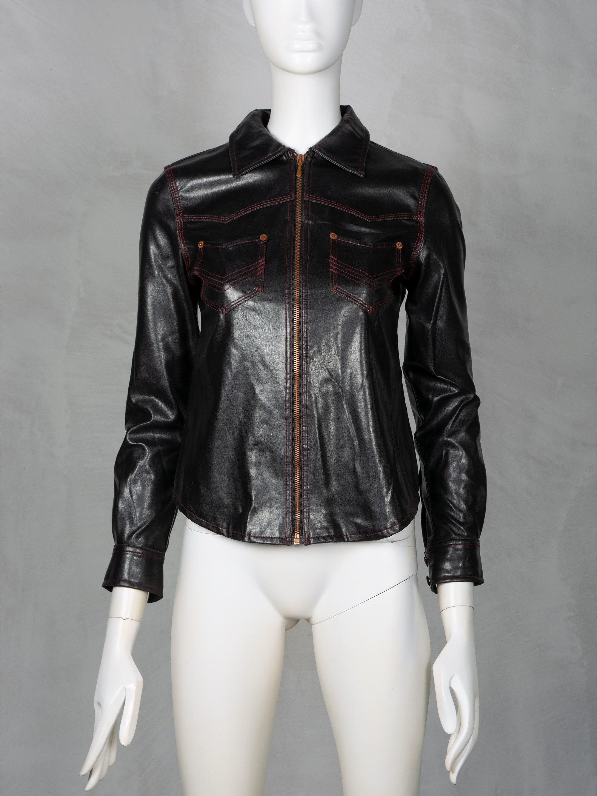 Jean Paul Gaultier vintage Gaultier Jean's faux leather zip-up shirt Size XS / US 0-2 / IT 36-38 - 1 Thumbnail