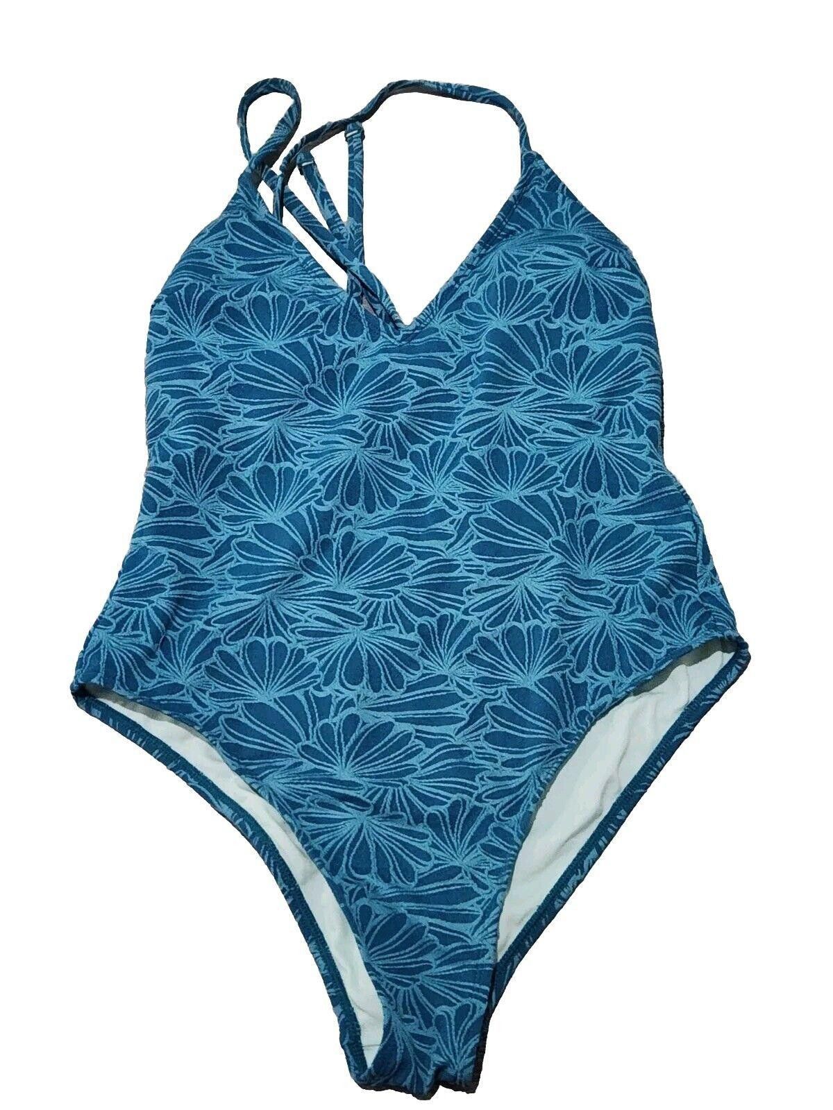 Designer Cupshe Swimsuit Medium Blue NWT one Piece Polyester Plunge Size ONE SIZE - 8 Thumbnail