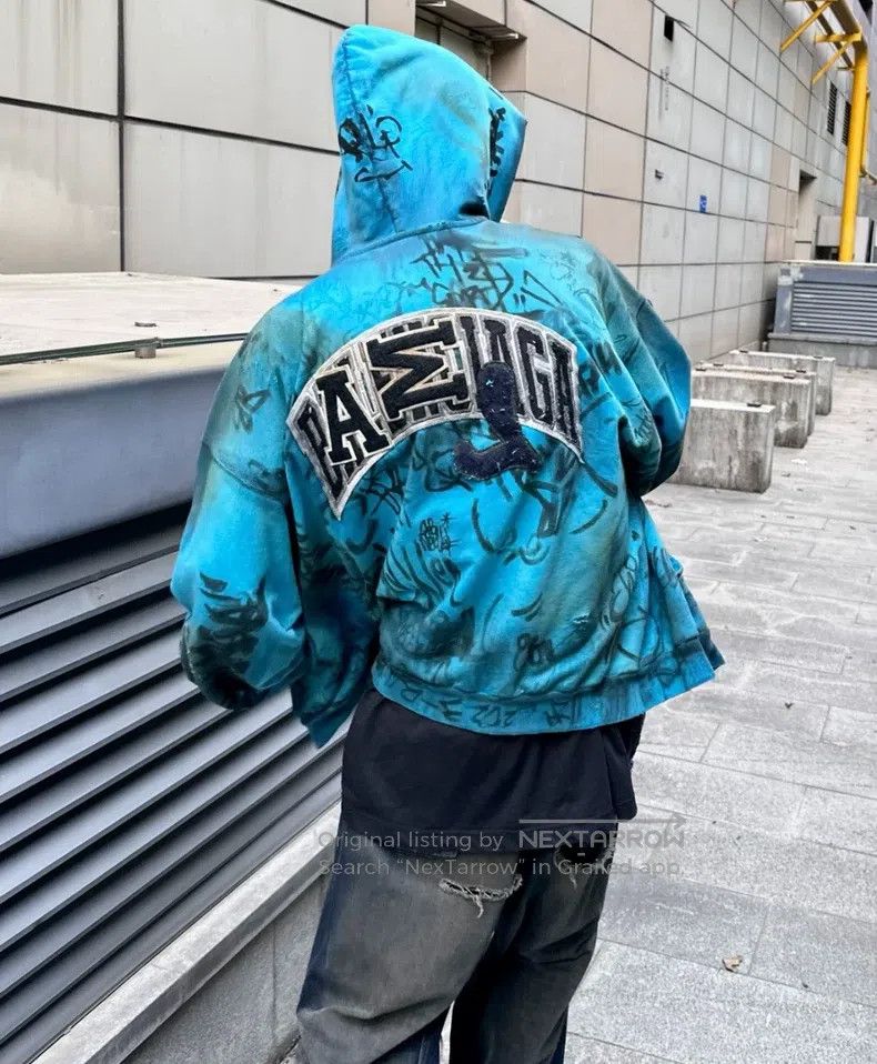 Balenciaga Balenciaga Graffiti Dirt Stained Hoodie Size US XXL / EU 58 / 5 - 9 Thumbnail