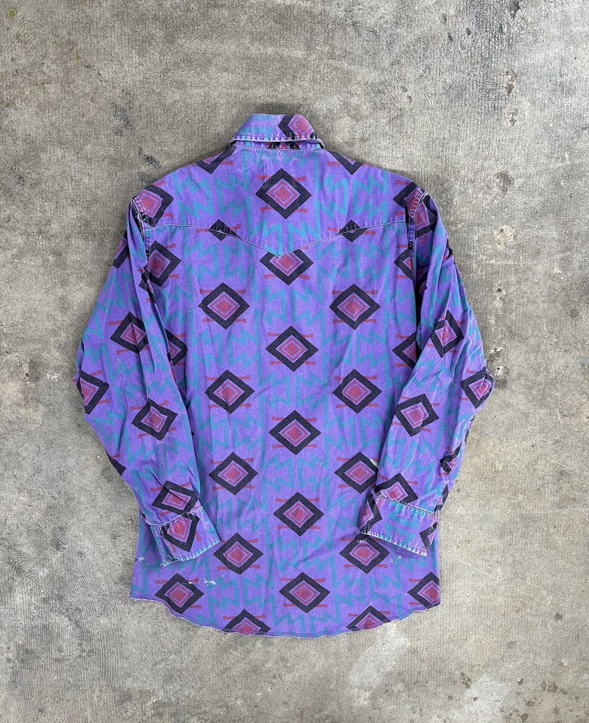 Vintage Vintage 90s Wrangler Brushpopper Painters Button Up Shirt Size US L / EU 52-54 / 3 - 2 Thumbnail
