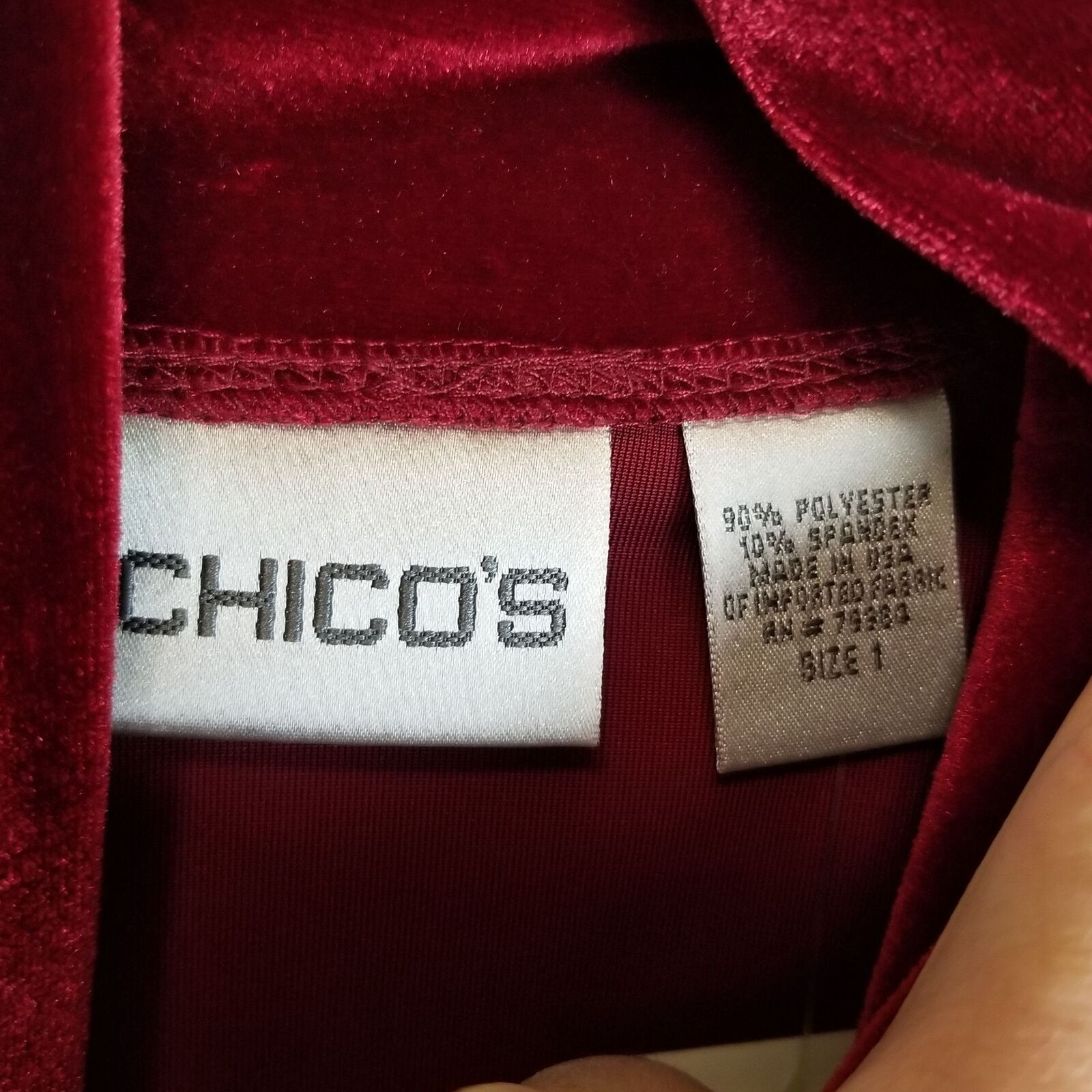 Chicos Chicos Aspen Red Velvet Mock Neck Top Holiday Party Xmas Size M / US 6-8 / IT 42-44 - 5 Thumbnail