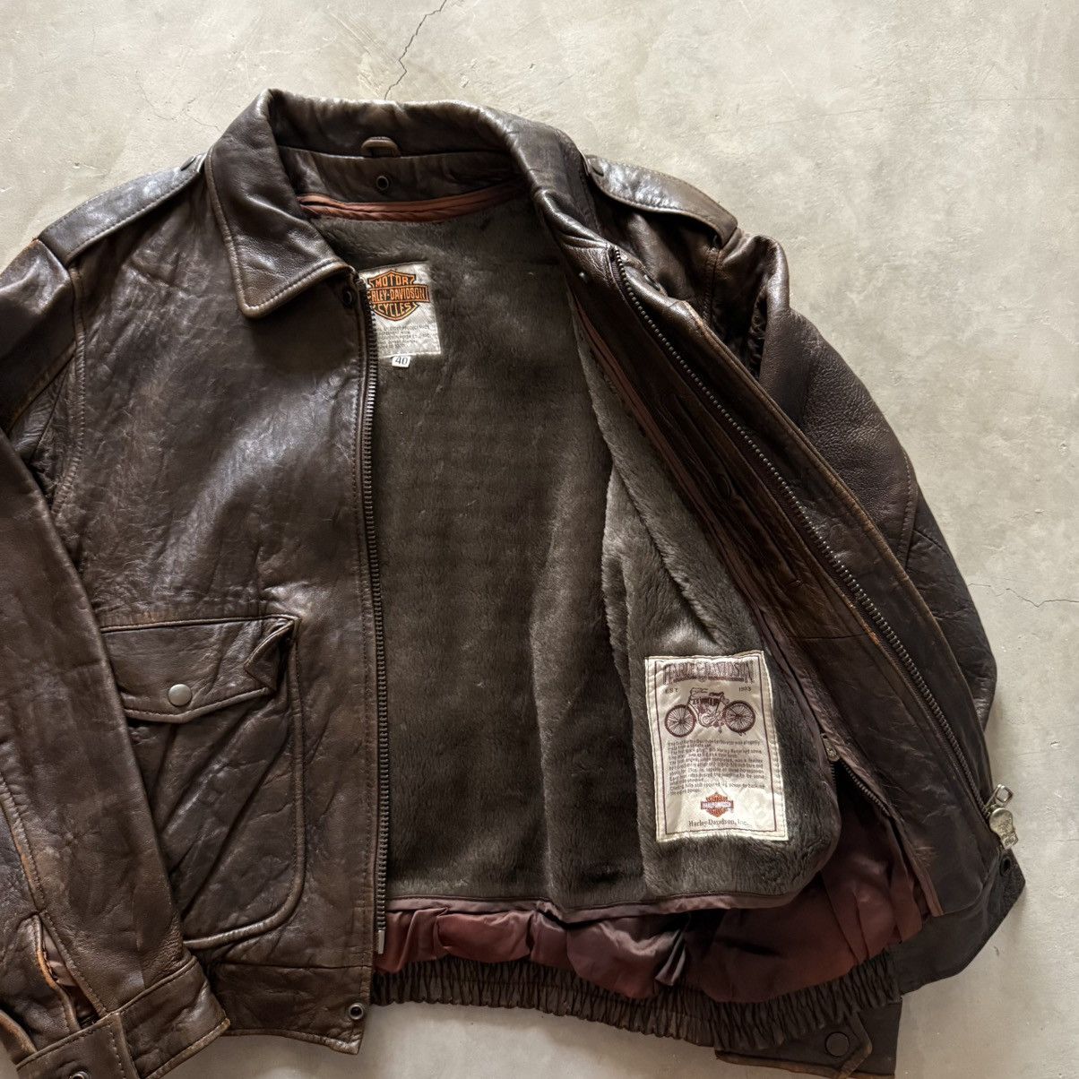 Harley Davidson 90's Harley Davidson Rider Leather Jacket Size US M / EU 48-50 / 2 - 2 Thumbnail