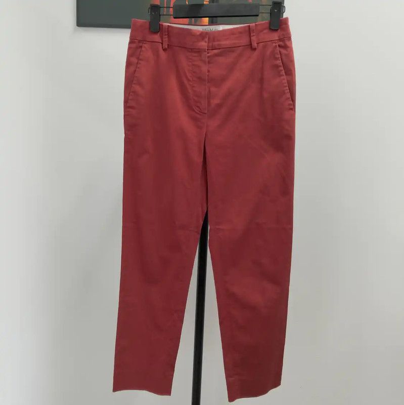 Max Mara MaxMara Spring Autumn Red Cotton Casual Pants 0089 Size 23" - 1 Thumbnail