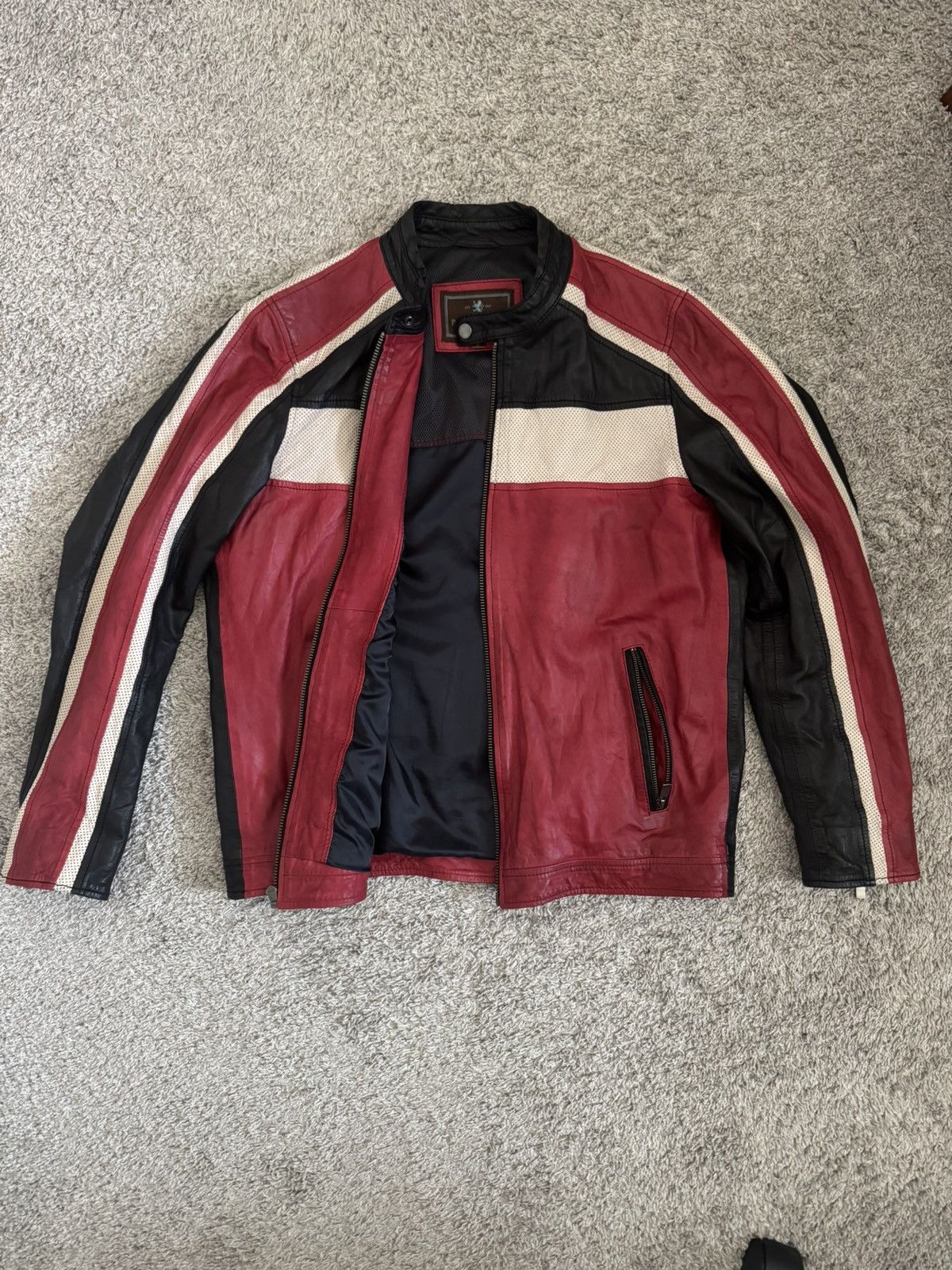 Other Red Leather Motorcycle Jacket Mens Medium Size US M / EU 48-50 / 2 - 1 Thumbnail