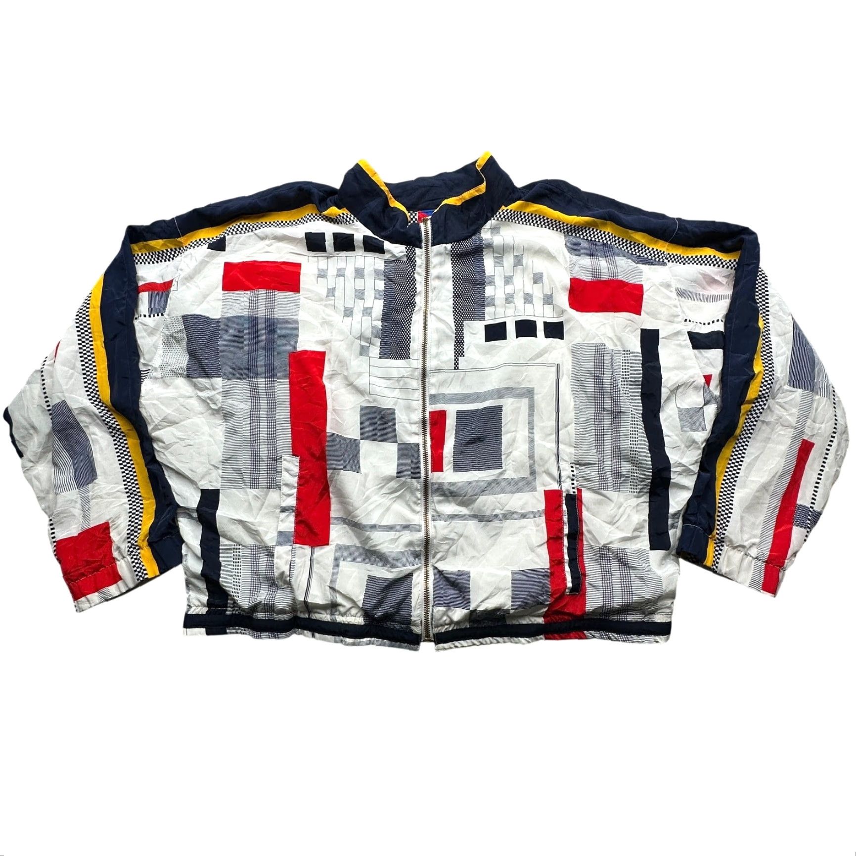 Vintage VINTAGE Tail Geometric AOP Windbreaker Jacket Womens Large Zip Jacket Size L / US 10 / IT 46 - 2 Thumbnail