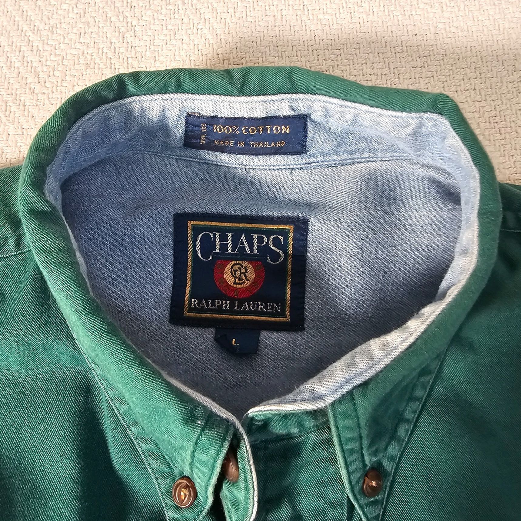 Chaps CHAPS Ralph Lauren Button Down Shirt Mens Size L Green Easy Care Chest Logo Shirt Size US L / EU 52-54 / 3 - 2 Thumbnail