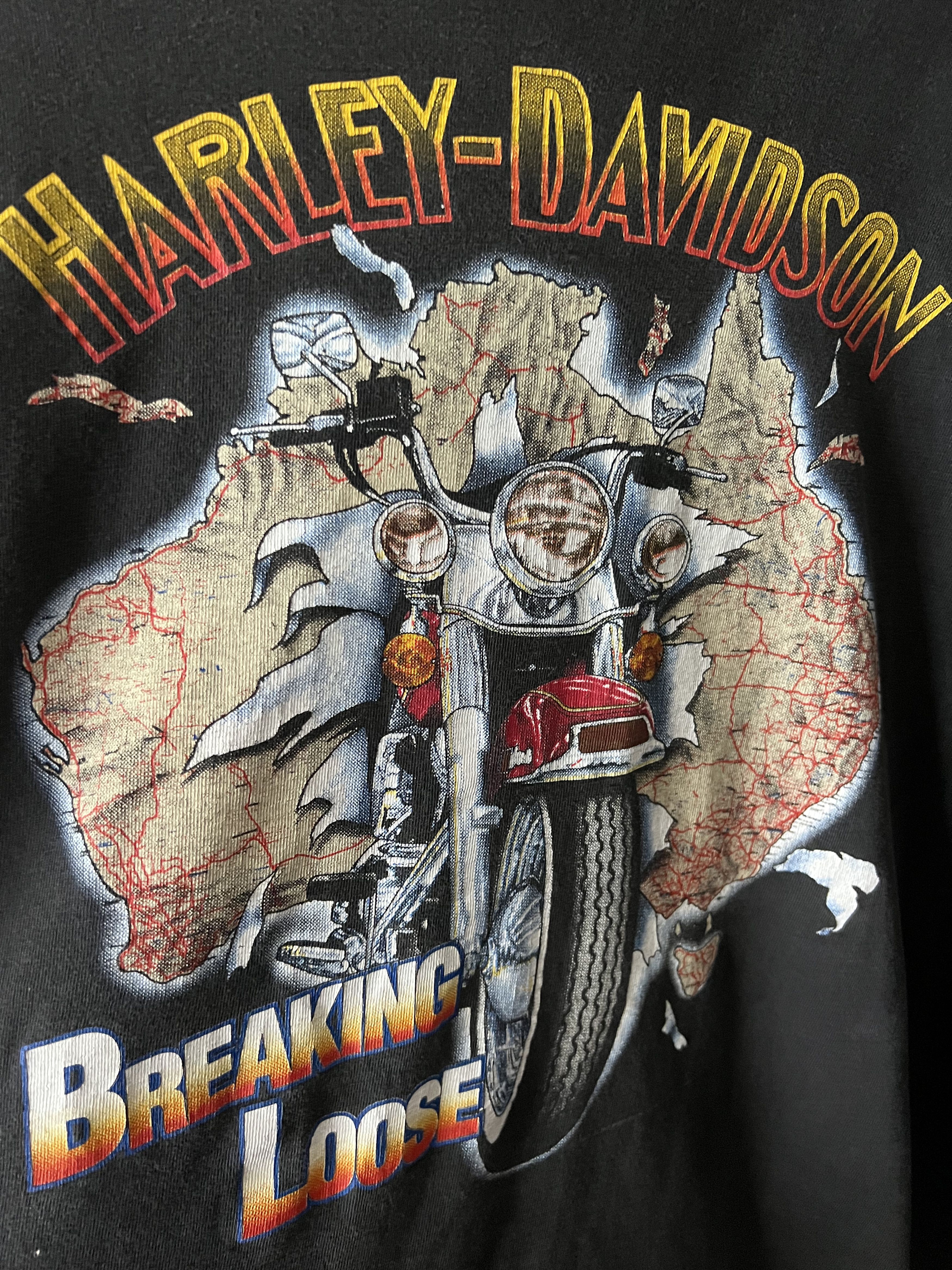 Harley Davidson Harley-Davidson Breaking Loose 1993 Made In Australia Size US XL / EU 56 / 4 - 5 Thumbnail