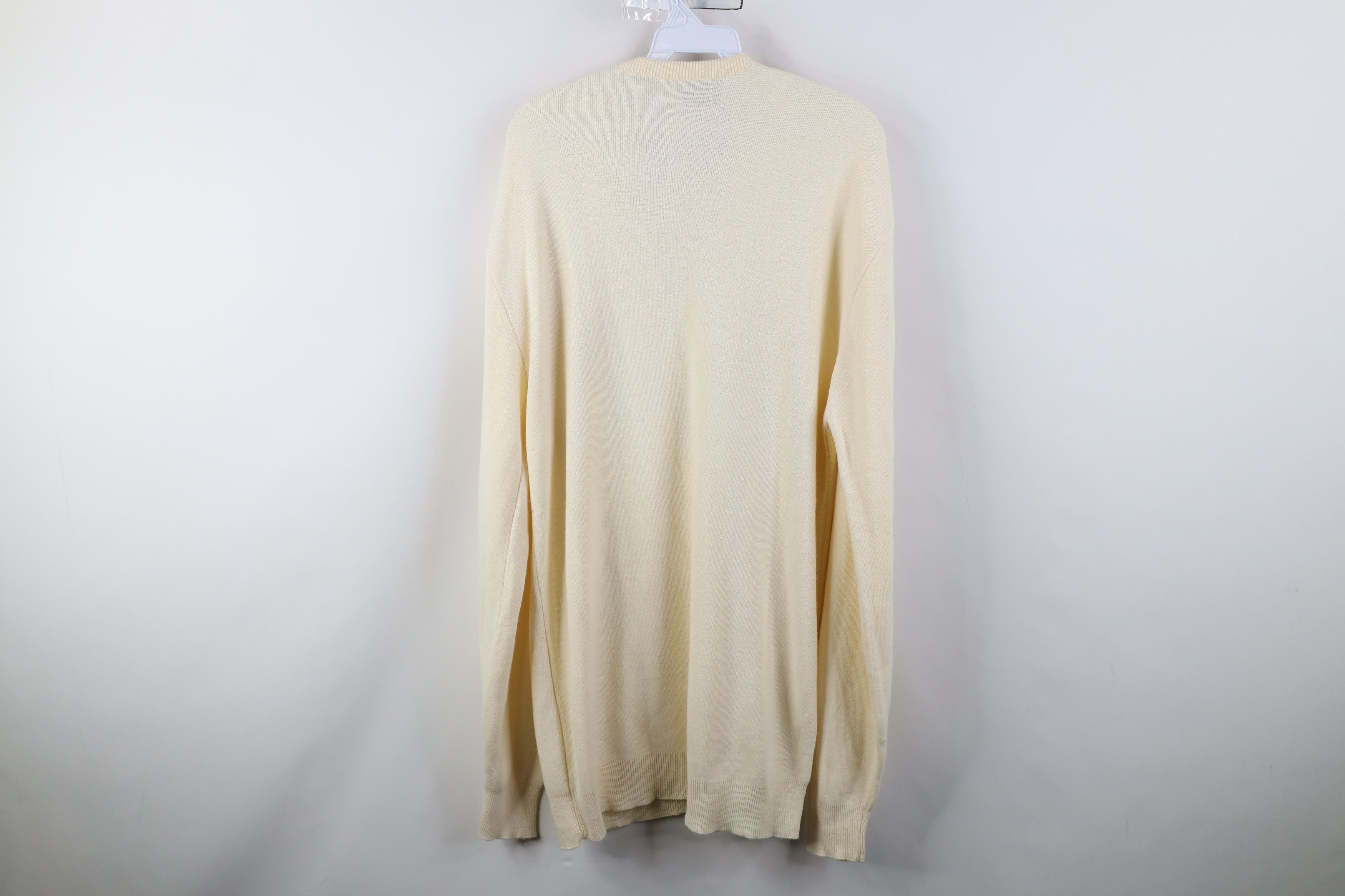 Vintage Vintage 70s Streetwear V-Neck Sweater Cream Acrylic USA Size US XXL / EU 58 / 5 - 10 Thumbnail