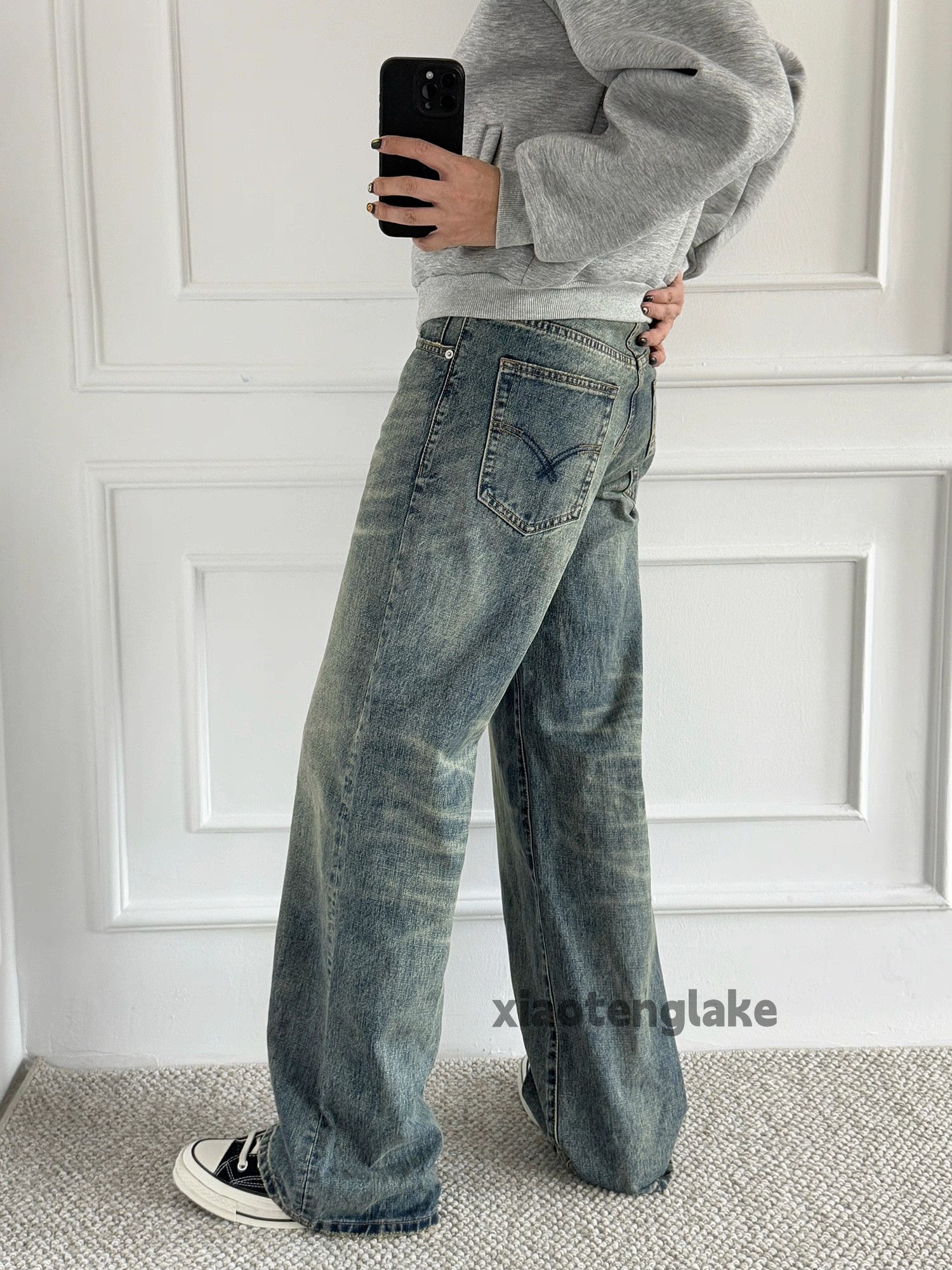 Jean xtl vintage washed faded cleanfit loose baggy jeans Size US 32 / EU 48 - 8 Thumbnail