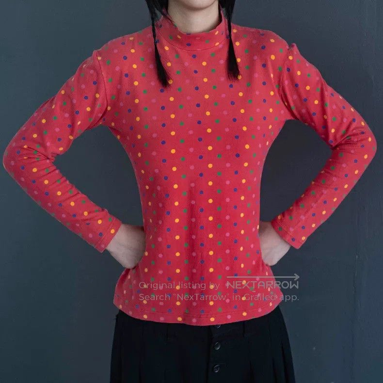 Kenzo Kenzo Coral pink polka dot stretch top Size M / US 6-8 / IT 42-44 - 3 Thumbnail