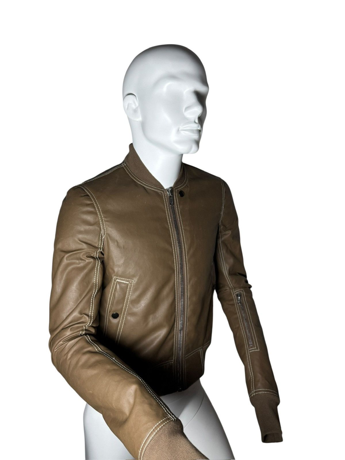 Rick Owens Drkshdw Rick Owens DRKSHDW Caramel Leather Bomber Jacket – FW17 Size US S / EU 44-46 / 1 - 2 Thumbnail