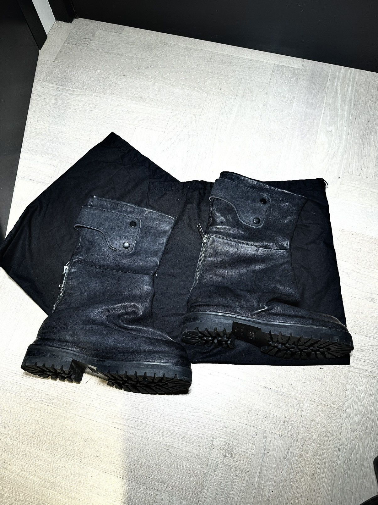 424 424 on Fairfax Overlay Black Leather Strap Boots 40 Size US 7 / EU 40 - 5 Thumbnail