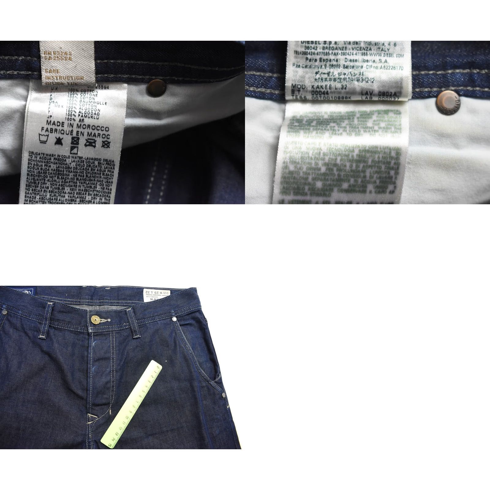 Diesel Diesel Kakee Slim-Carrot 0802A Jeans Men W29/L32 Blue Logo Button Fly Slim Size US 29 - 8 Thumbnail