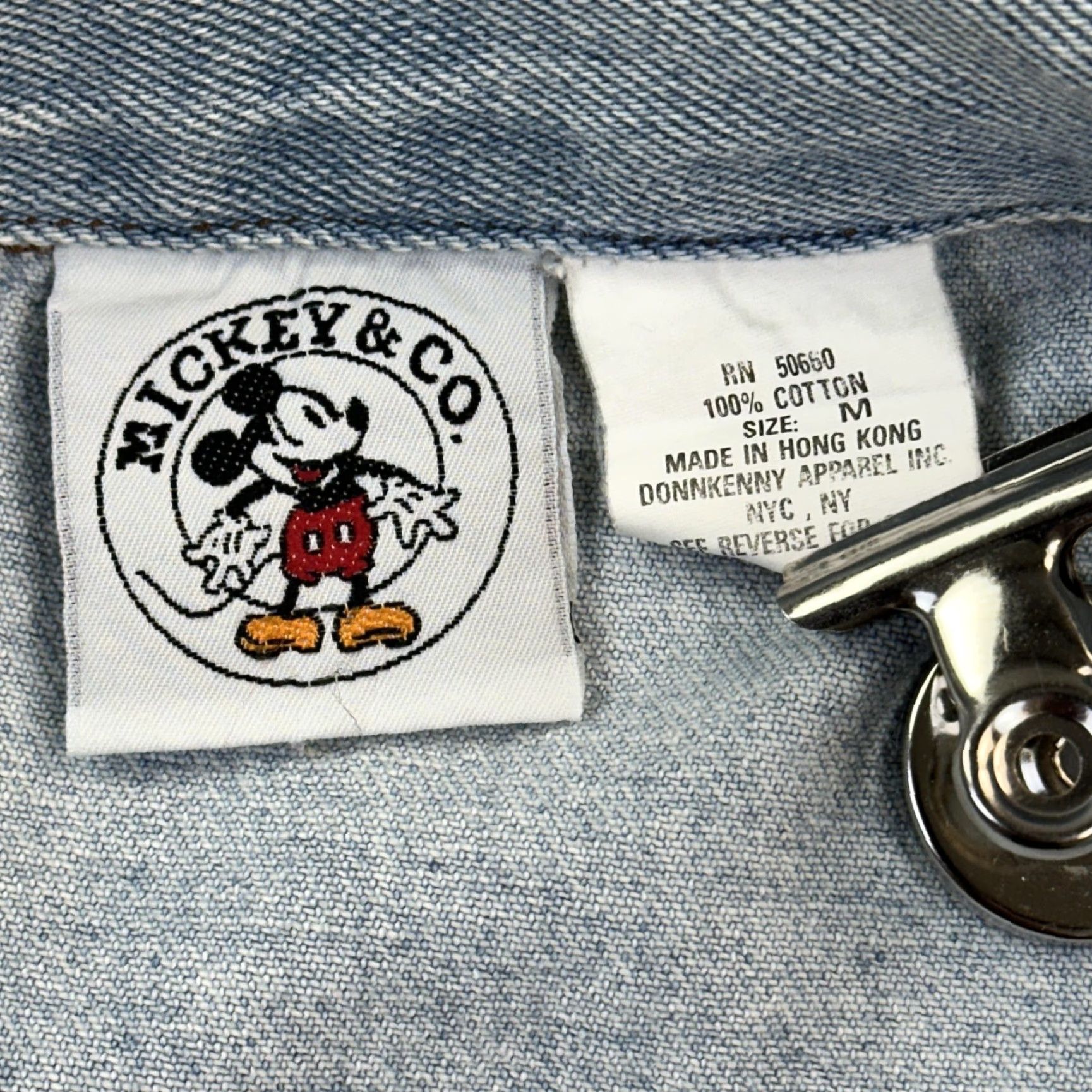 Disney VINTAGE Disney Mickey & Co Denim Jacket Mens Medium Light Wash Mickey Patch 90s Size US M / EU 48-50 / 2 - 6 Thumbnail