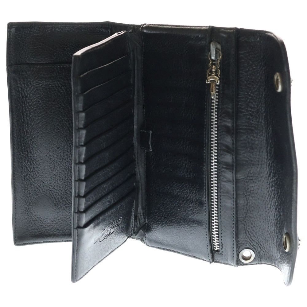 Chrome Hearts Wave Leather Wallet Black BCA375